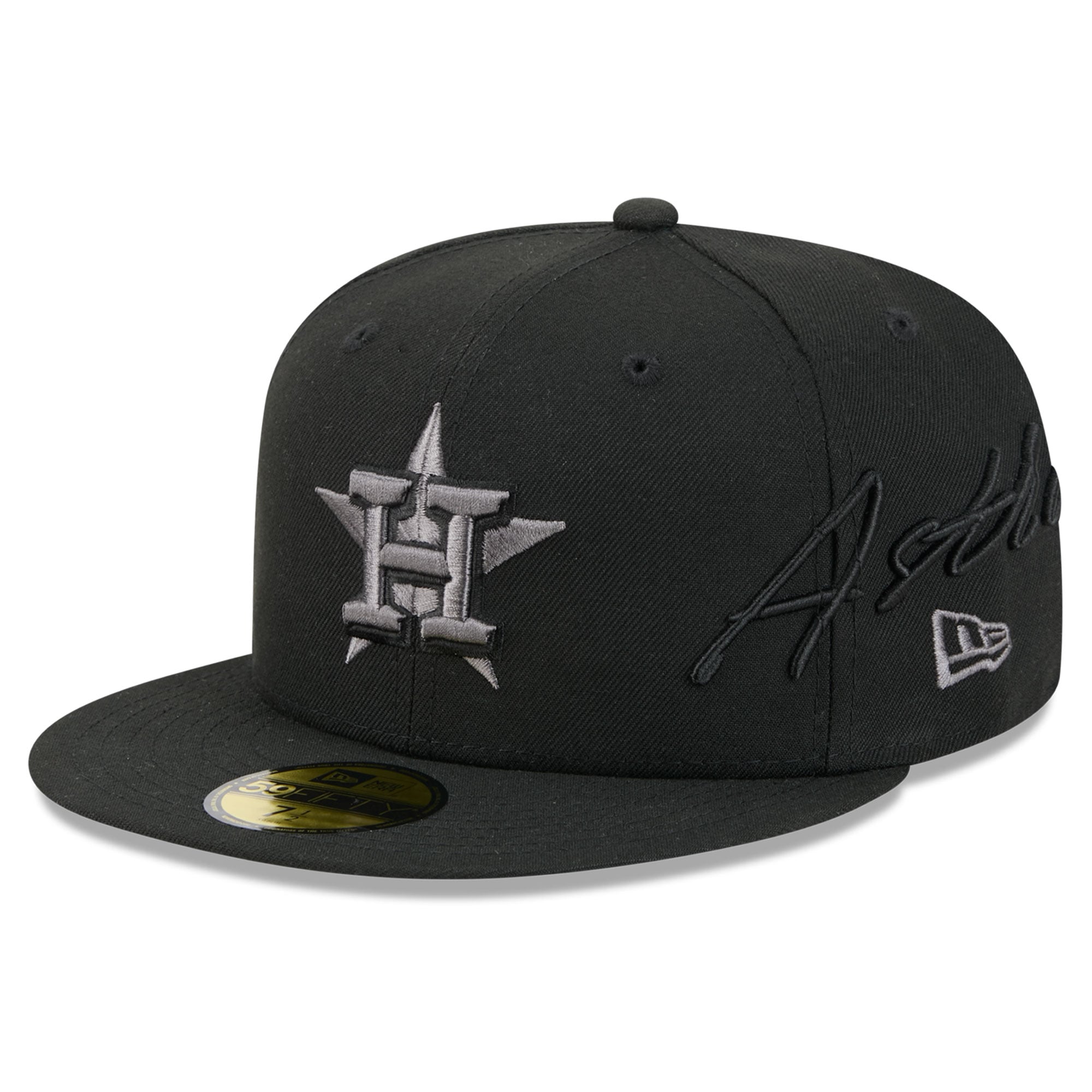Men's New Era Black Houston Astros Side Script 59FIFTY Fitted Hat