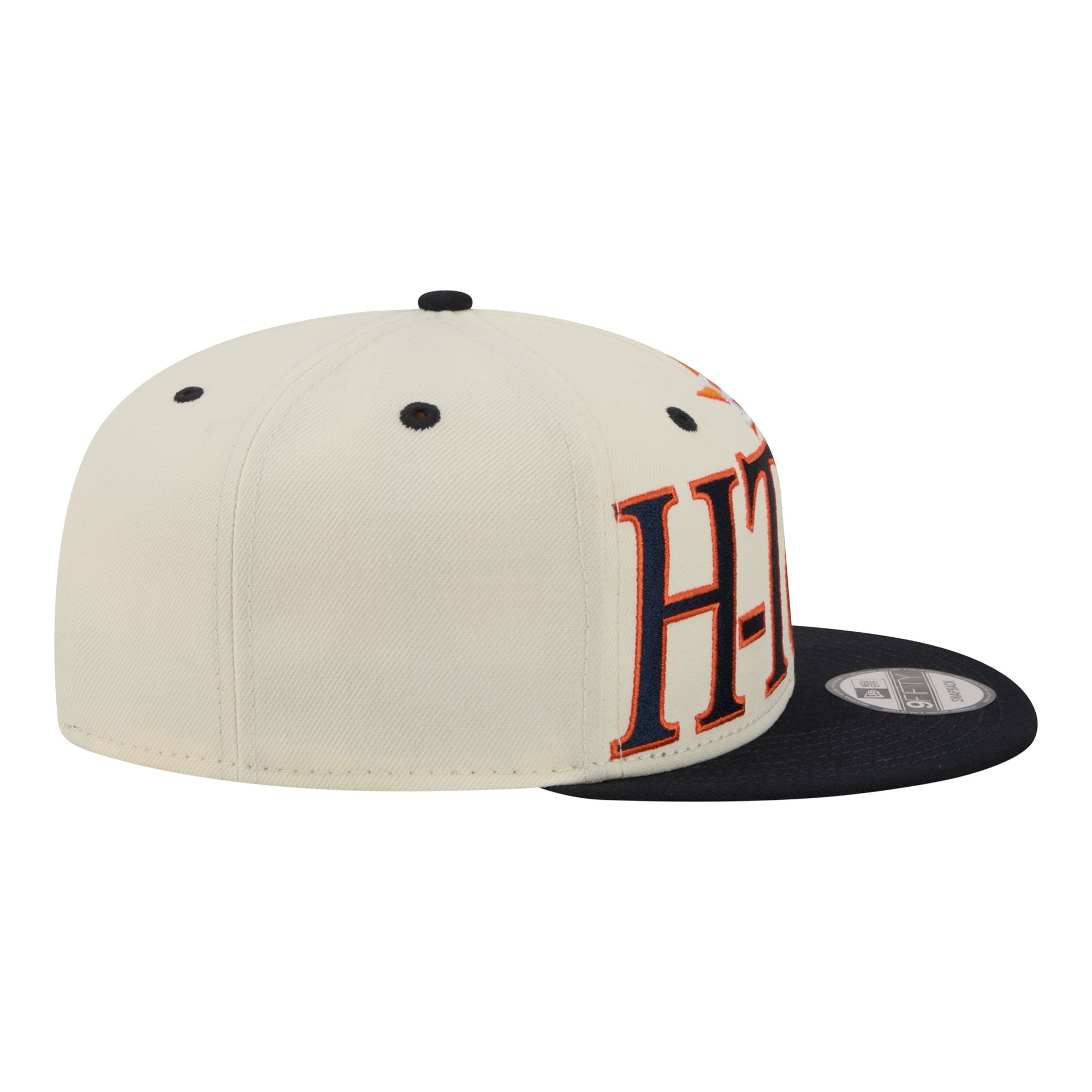 Men's New Era Cream Houston Astros Oversized Slogan 9FIFTY Snapback Hat