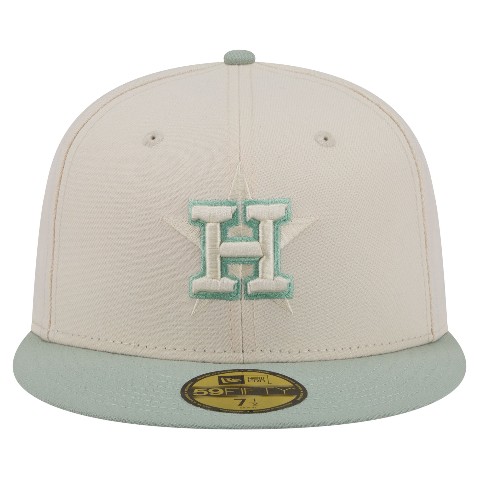 Casquette ajustée New Era 59FIFTY crème/verte Houston Astros pour homme