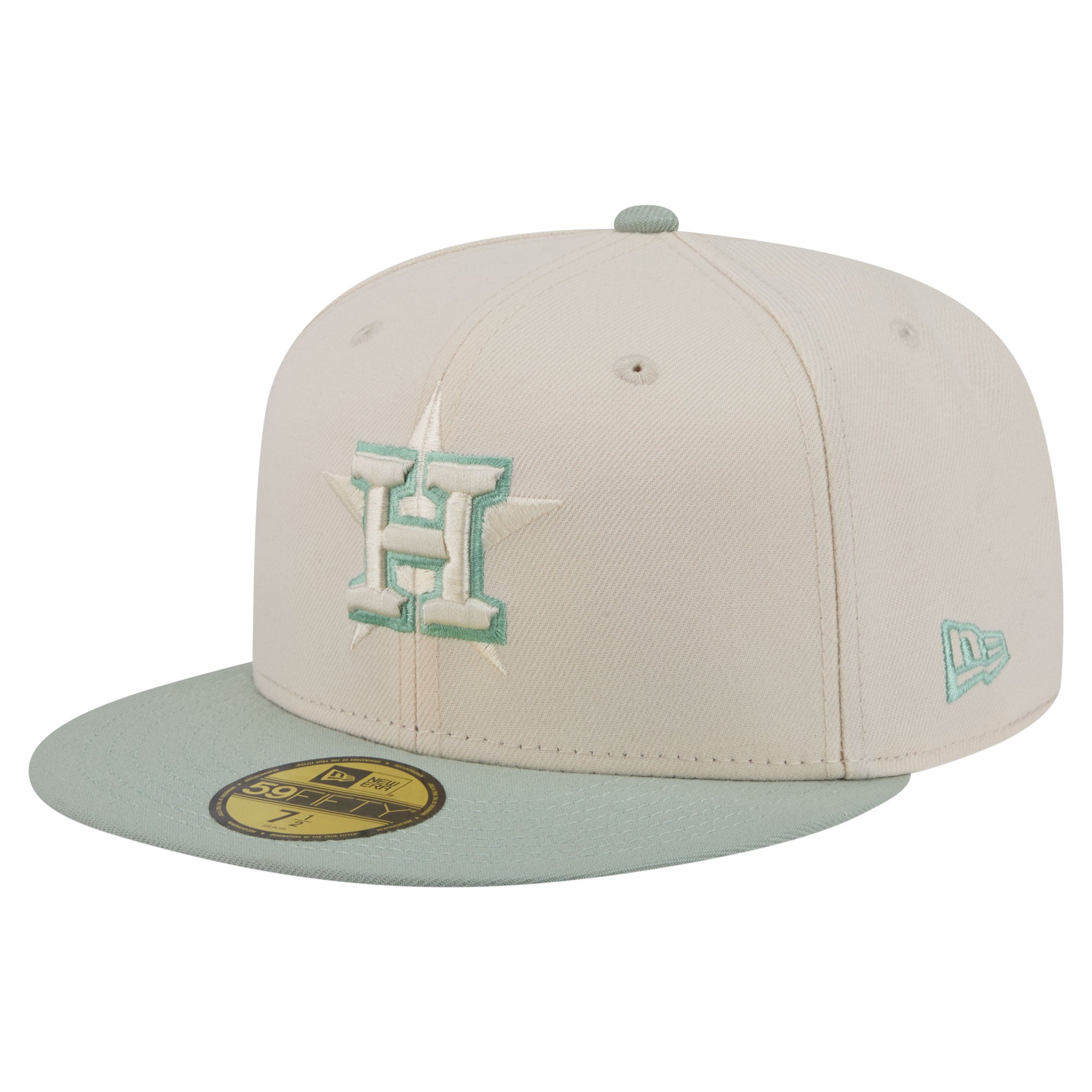 Casquette ajustée New Era 59FIFTY crème/verte Houston Astros pour homme