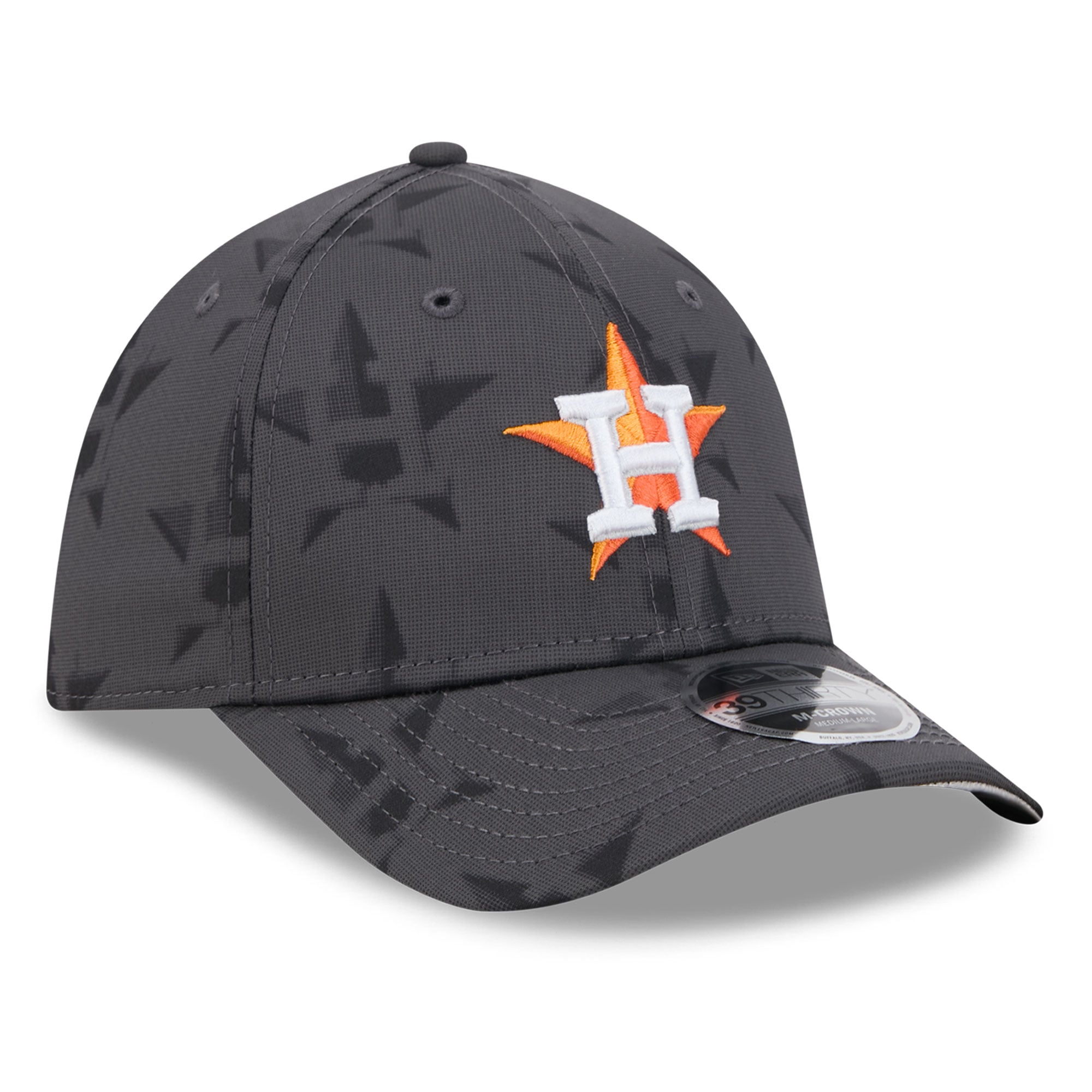 Men's New Era  Gray Houston Astros Halftone 39THIRTY Flex Hat