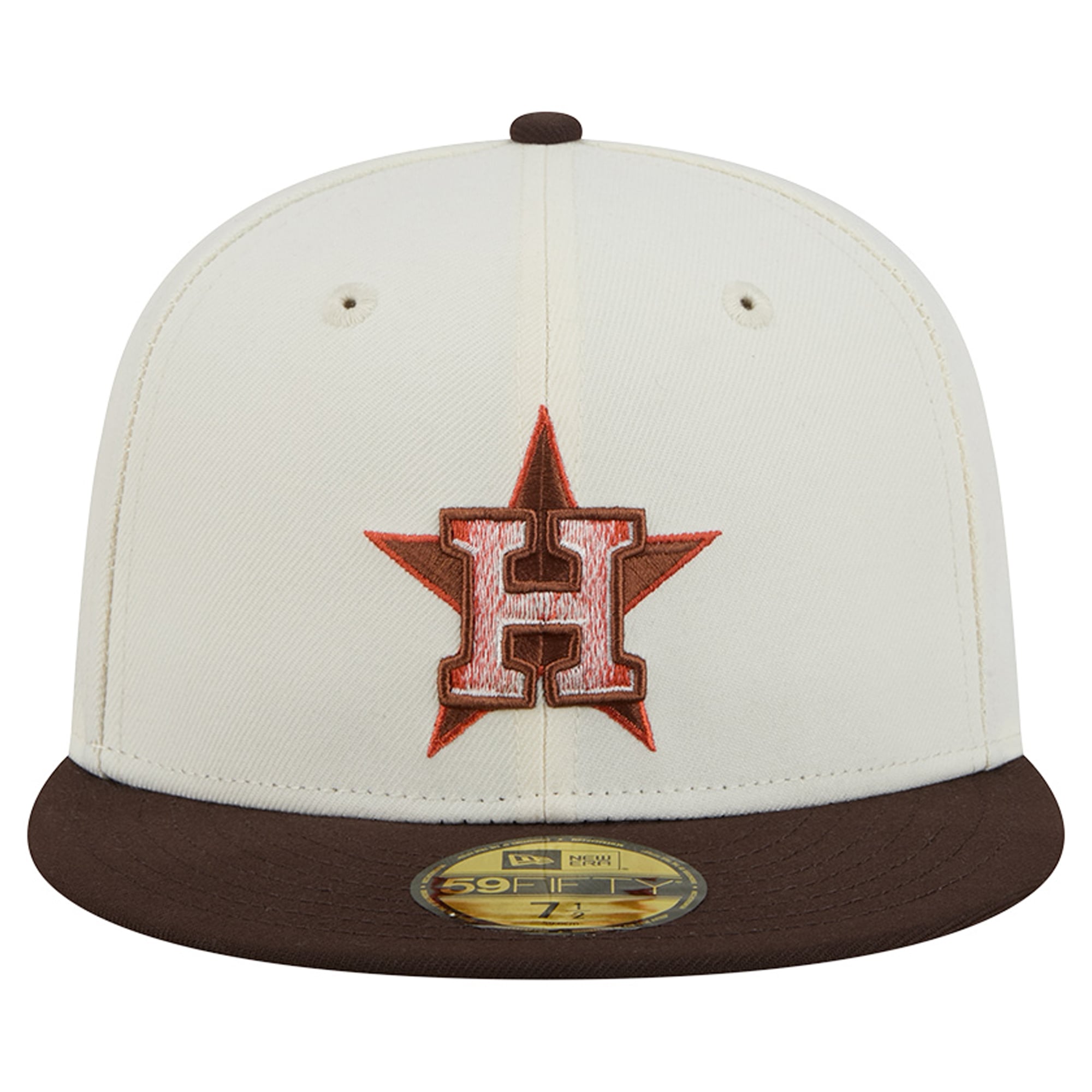 Men's New Era Natural/Brown Houston Astros Pumpkin Spice 59FIFTY Fitted Hat