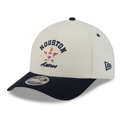Houston Astros New Era Arch 9FORTY A-Frame M-Crown Adjustable Hat - Natural/Navy