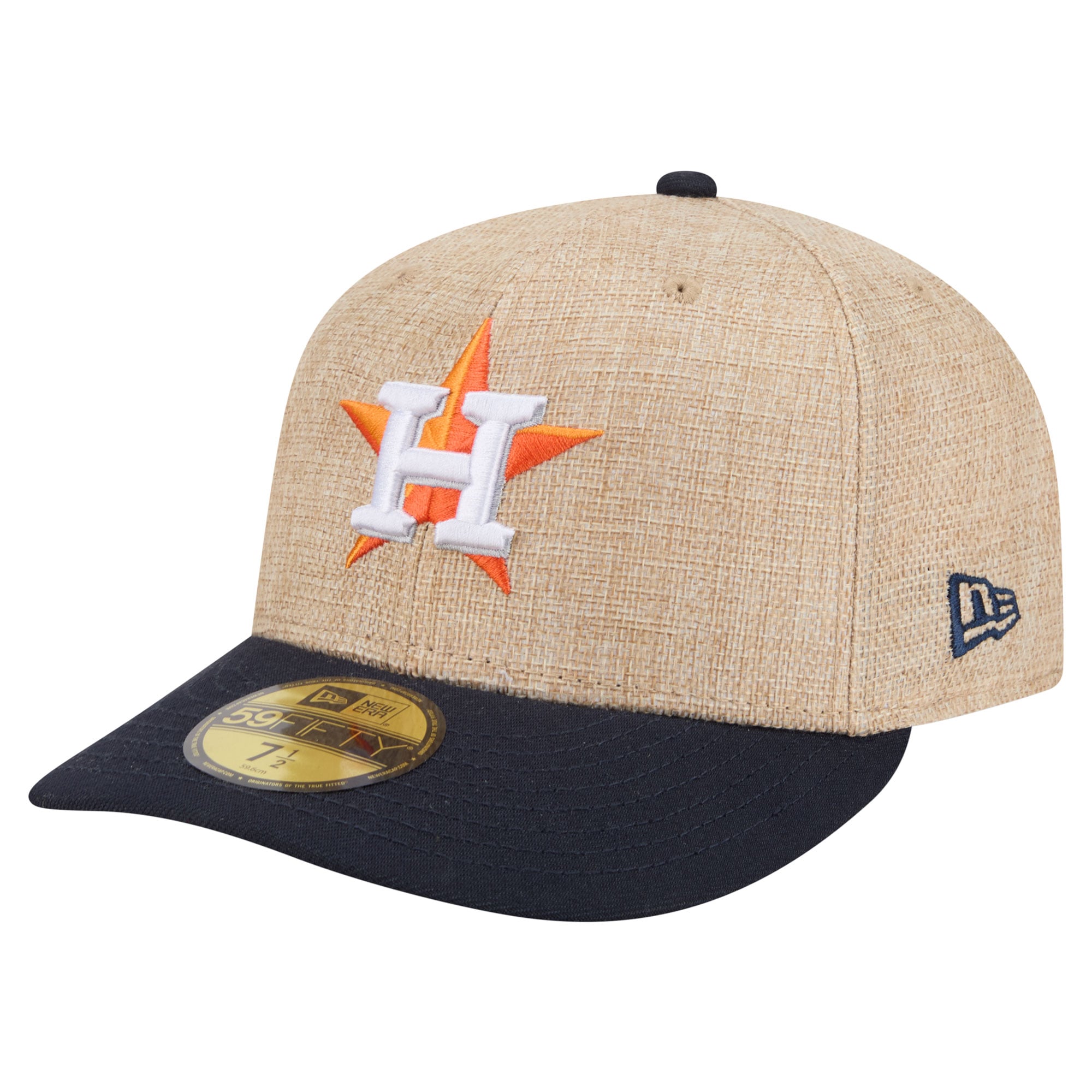 Casquette ajustée New Era 59FIFTY pour homme, coloris naturel/marine