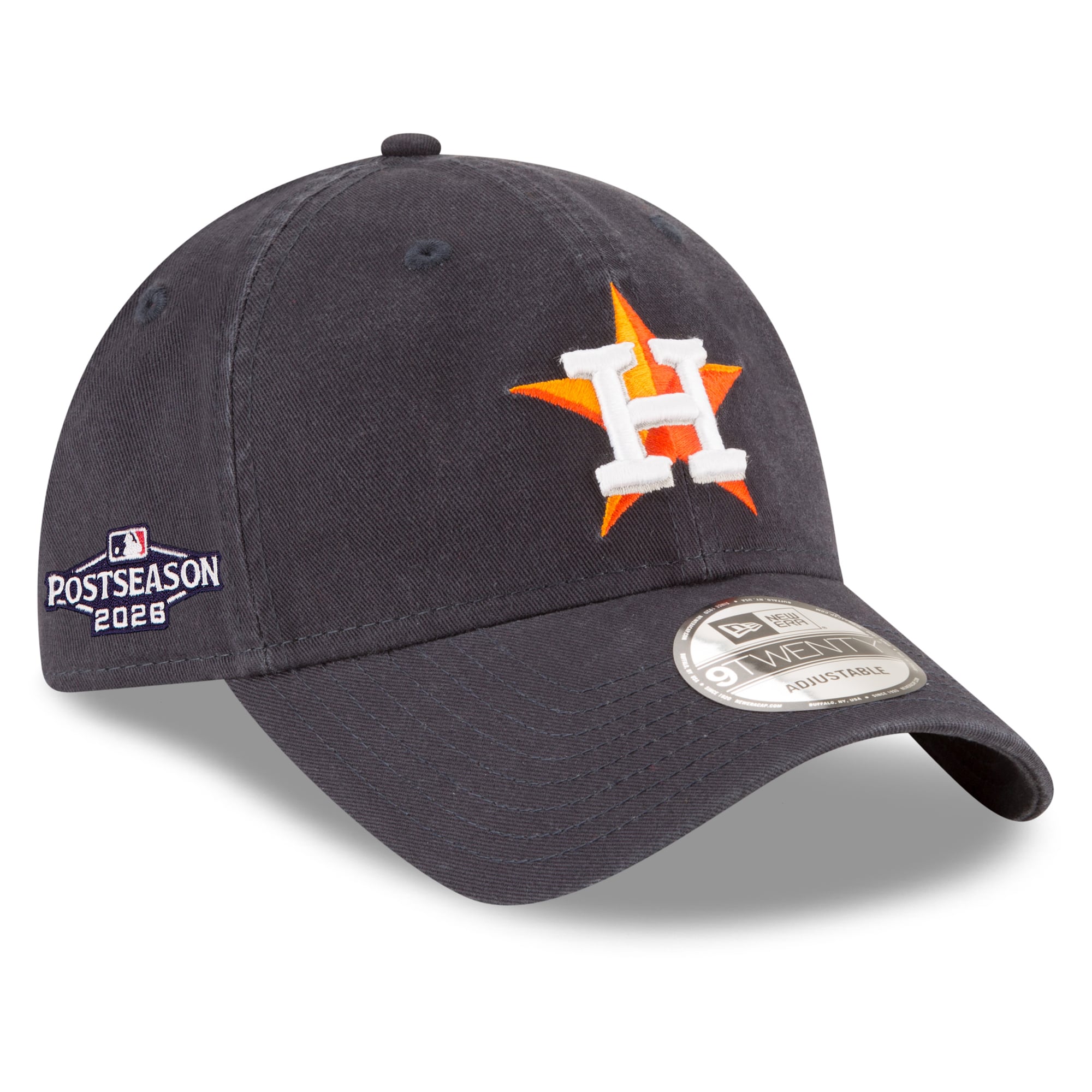 Casquette ajustable New Era bleu marine Houston Astros 2026 MLB Postseason avec écusson latéral 9TWENTY pour homme