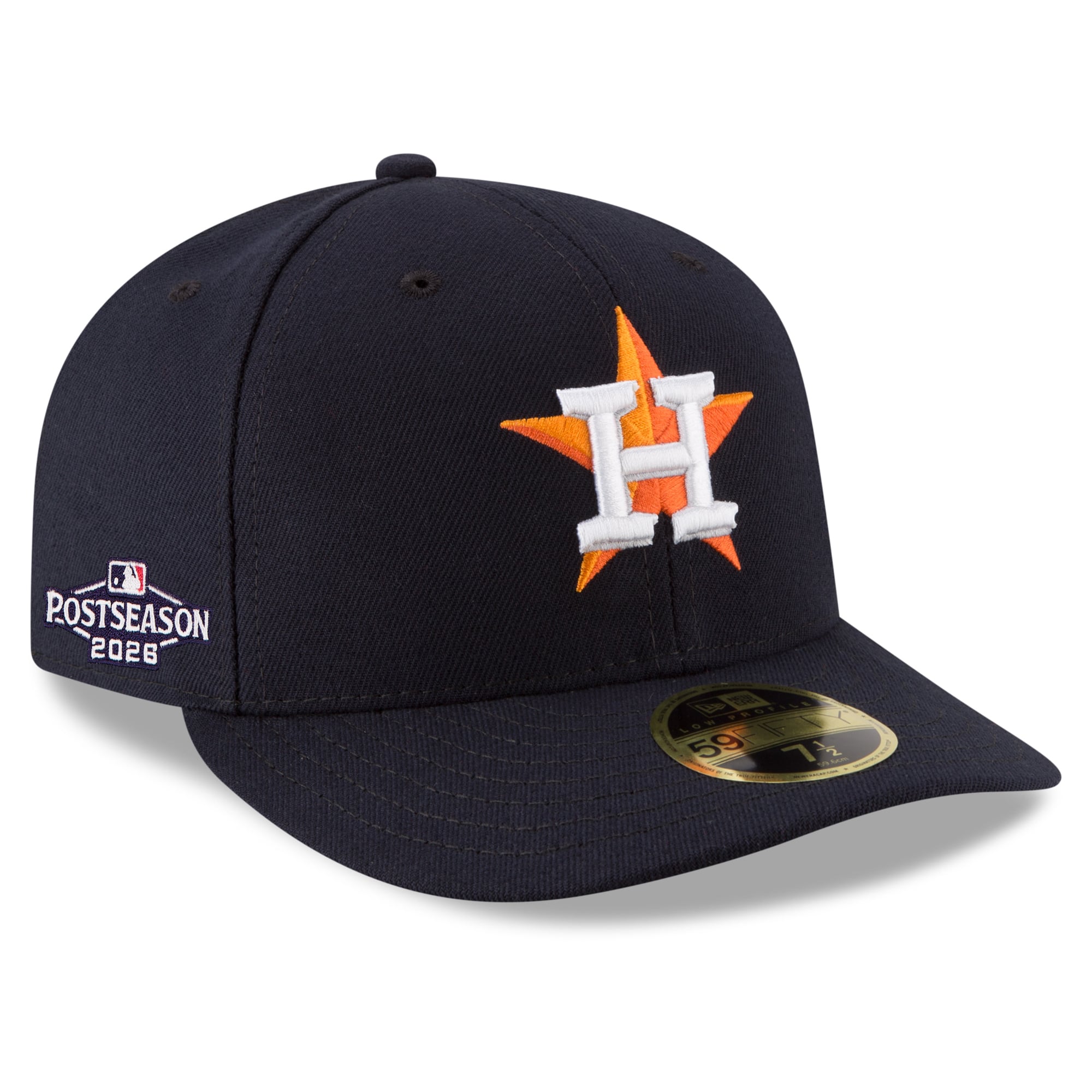 Men's New Era Navy Houston Astros 2026 MLB Postseason Side Patch Low Profile 59FIFTY Fitted Hat