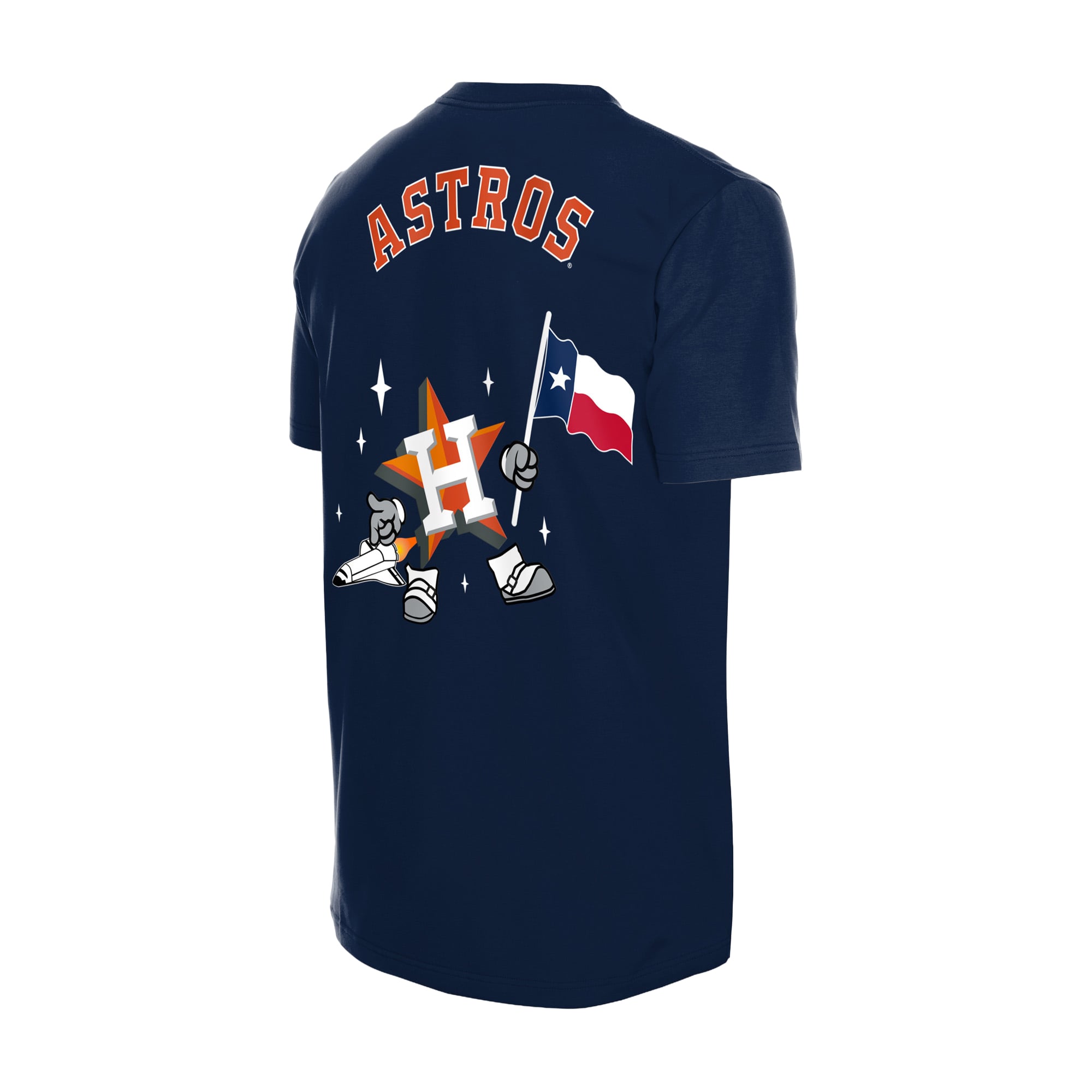 T-shirt homme New Era bleu marine avec logo dessin animé des Houston Astros