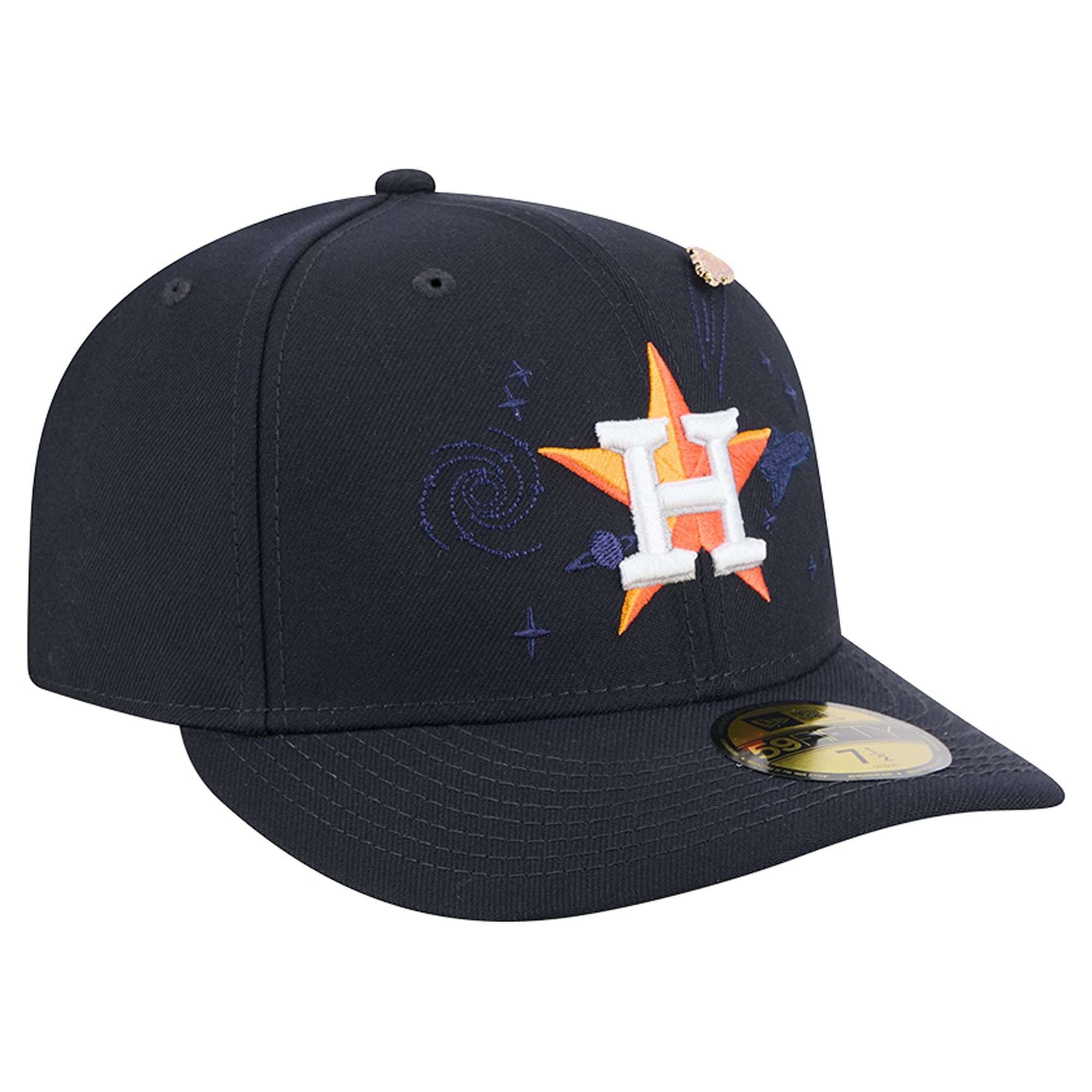 Pin ajustée New Era 59FIFTY pour homme, bleu marine, Houston Astros, avec pin's City Icon.