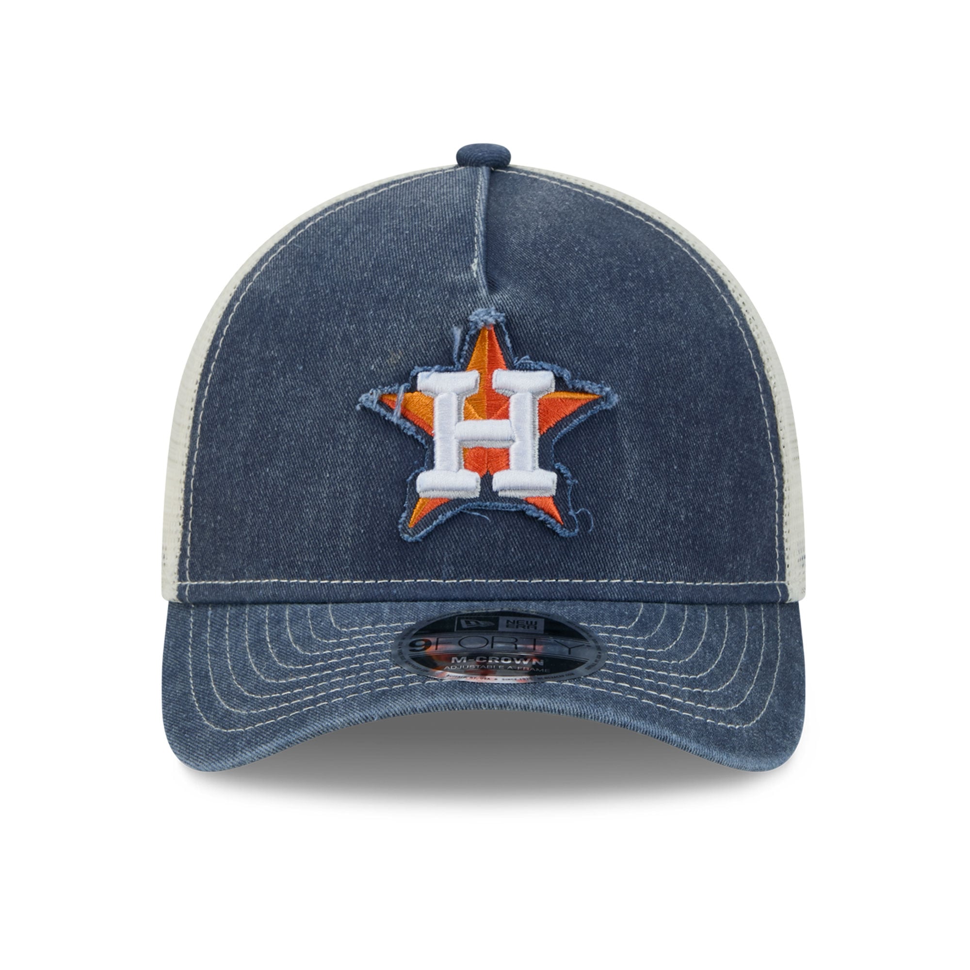 Casquette trucker ajustable New Era bleu marine Houston Astros 9FORTY pour homme