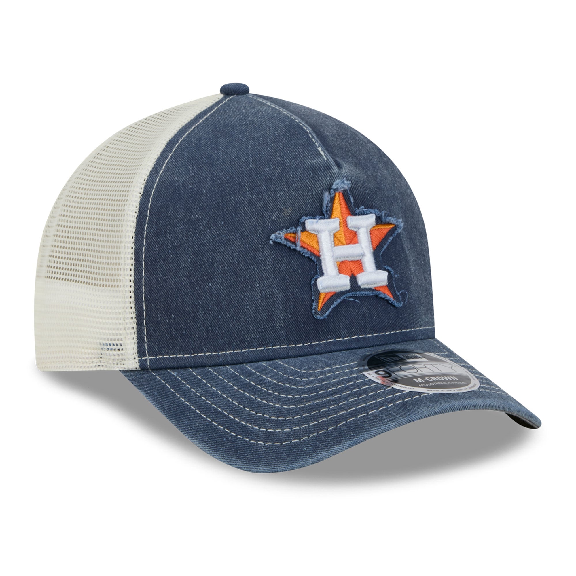 Casquette trucker ajustable New Era bleu marine Houston Astros 9FORTY pour homme