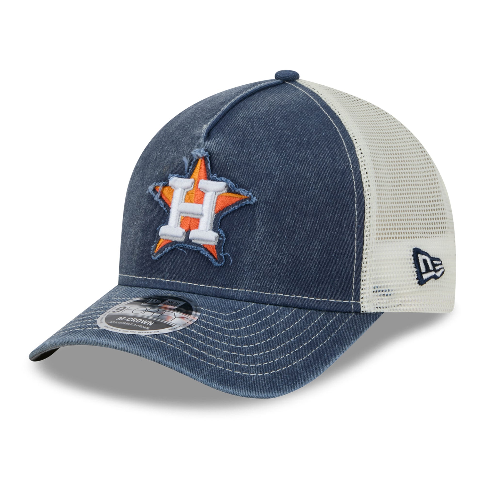 Casquette trucker ajustable New Era bleu marine Houston Astros 9FORTY pour homme