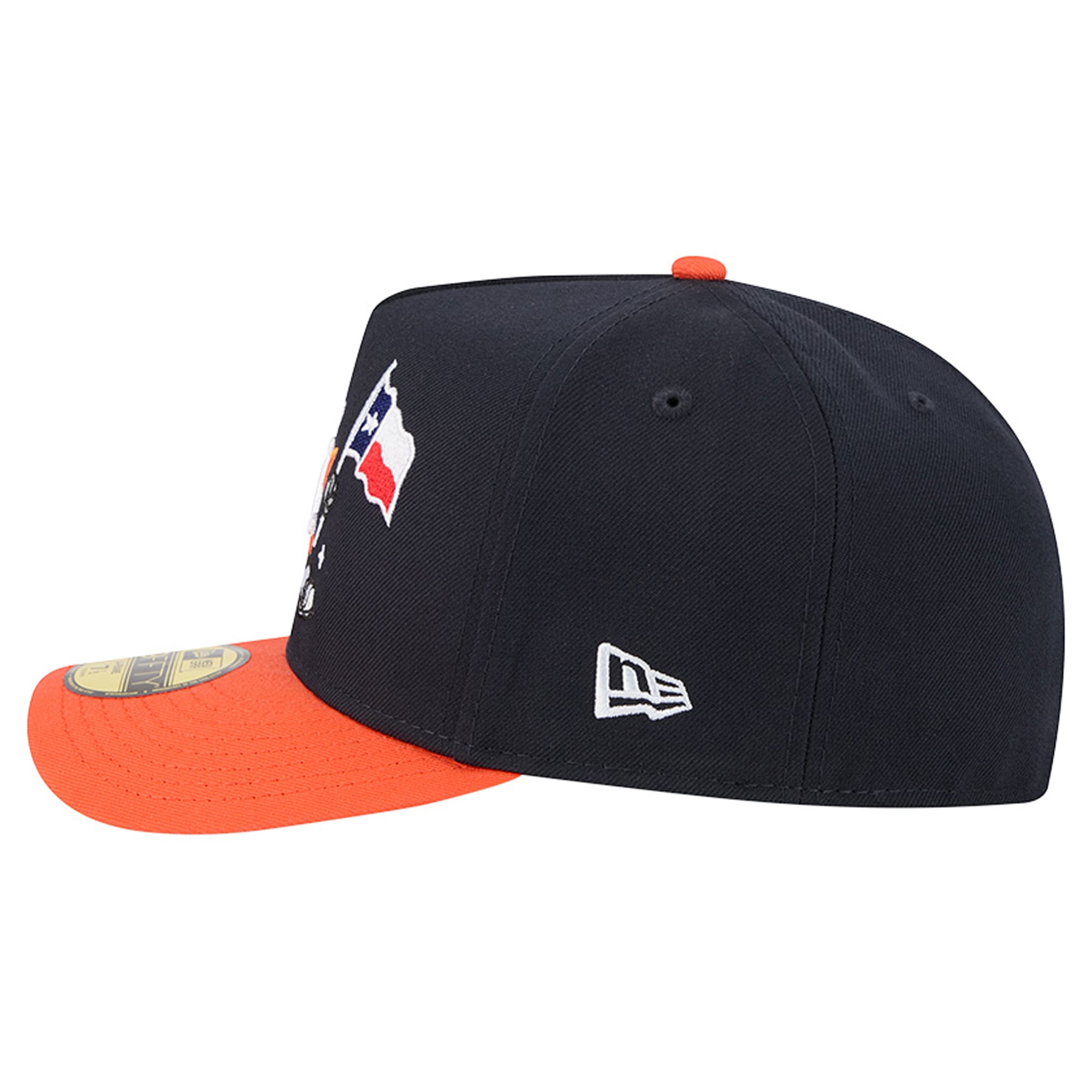 Casquette ajustée New Era 59FIFTY pour homme, bleu marine/orange, motif dessin animé des Houston Astros