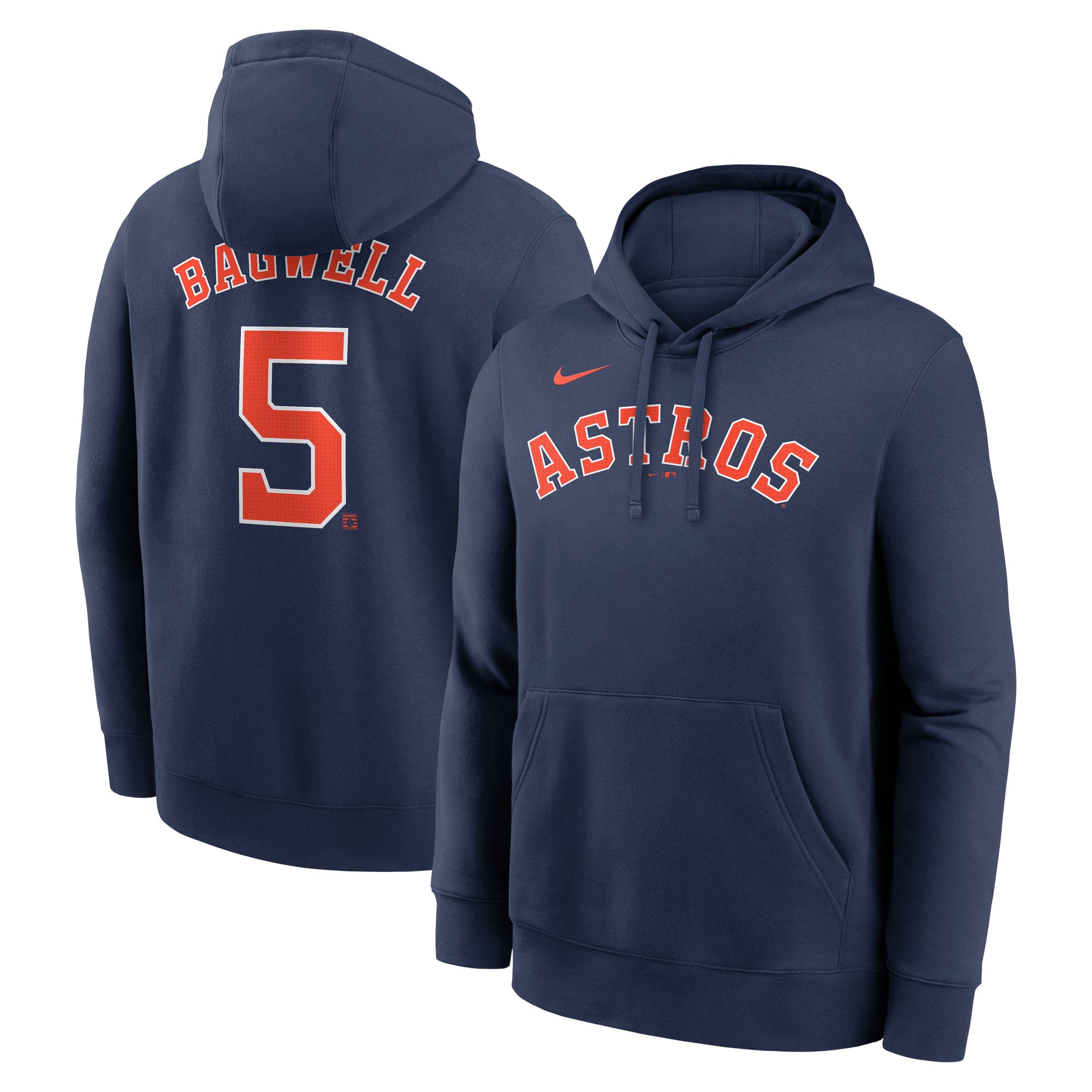 Men's Nike Jeff Bagwell Navy Houston Astros Player Name & Number Club Pullover Hoodie