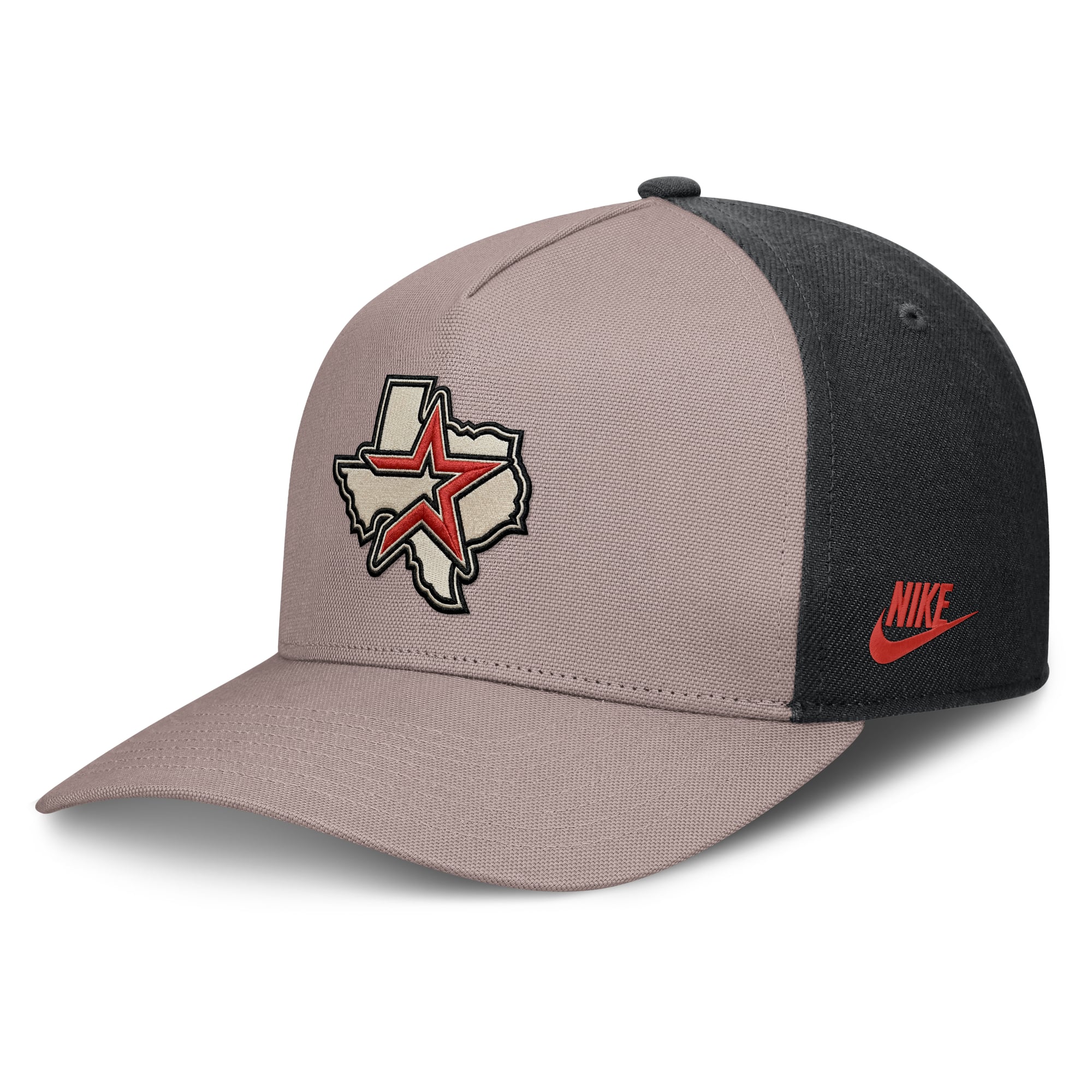 Casquette ajustable Nike pour homme, marron clair/noir, Houston Astros Cooperstown Rise, modèle A-Frame