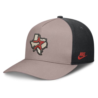Houston Astros Nike Cooperstown Rise A-Frame Adjustable Hat - Light Brown/Black