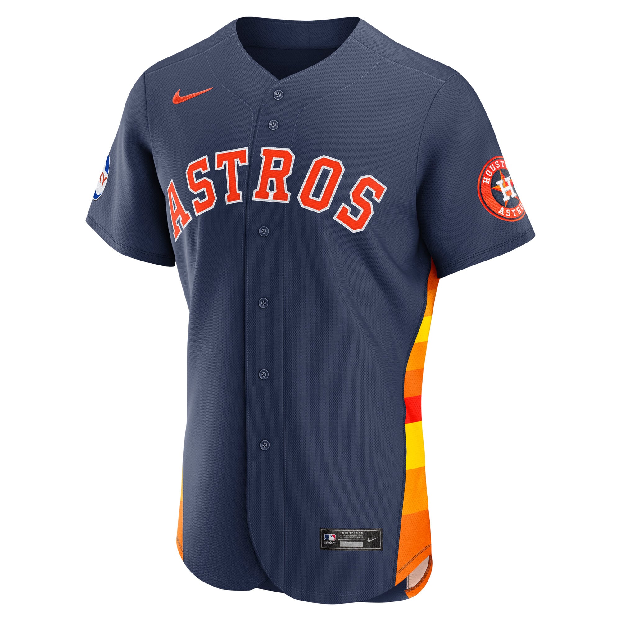 Men's Nike Navy Houston Astros Alternate Sponsor Patch Authentic Jersey