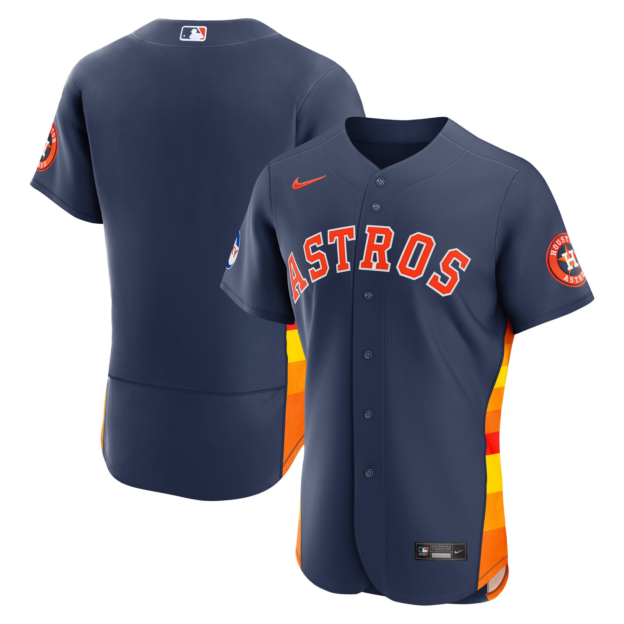 Men's Nike Navy Houston Astros Alternate Sponsor Patch Authentic Jersey