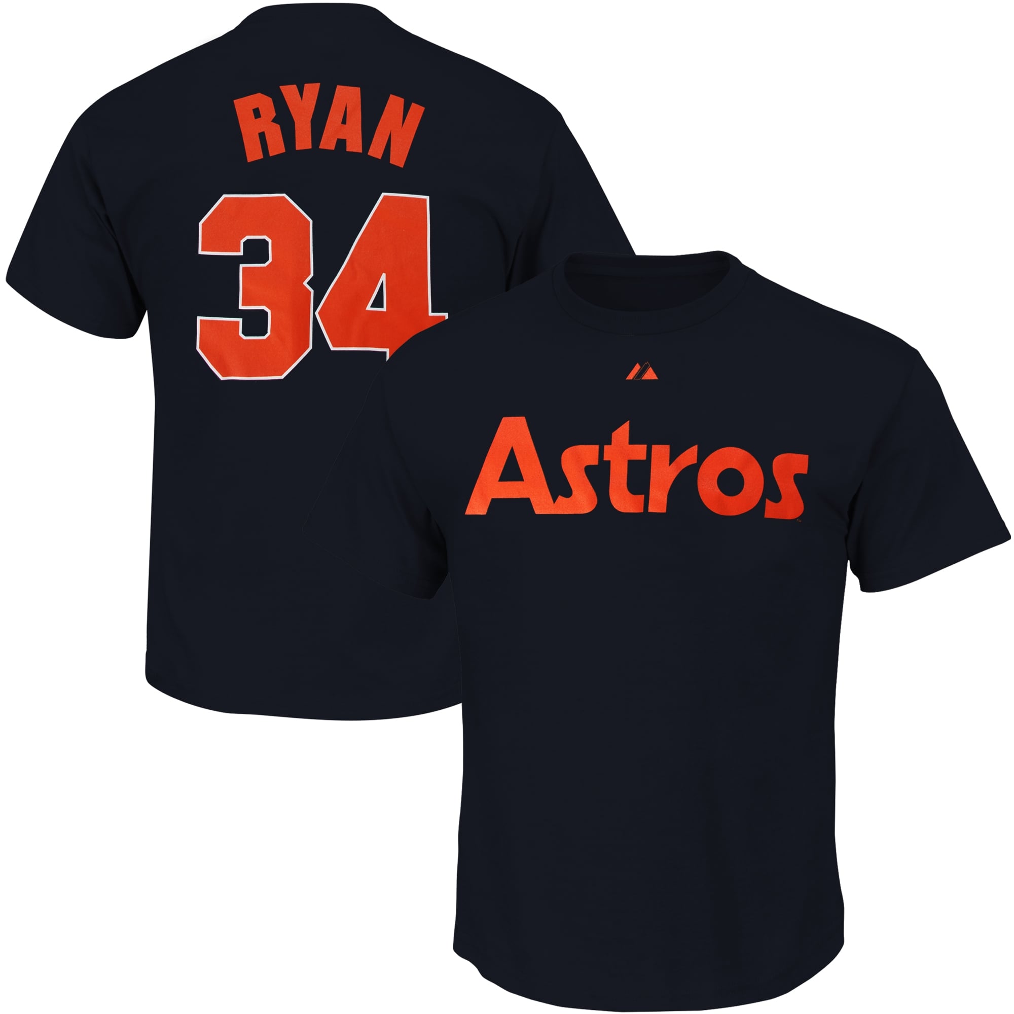 T-shirt homme Nolan Ryan bleu marine Houston Astros, grandes tailles, avec nom et numéro Cooperstown
