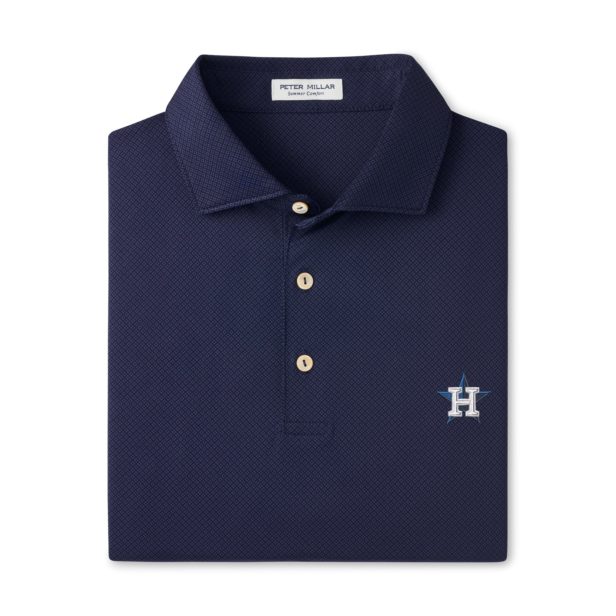 Men's Peter Millar Navy Houston Astros Hugo Performance Jersey Polo