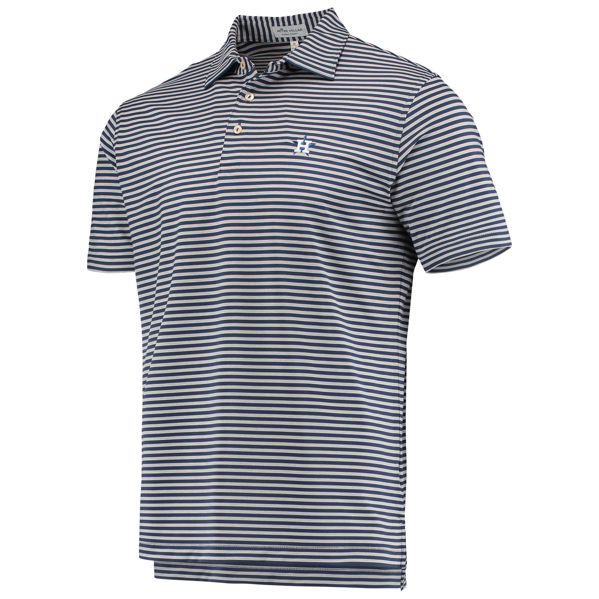 Men's Peter Millar Navy Houston Astros Mills Stripe Polo