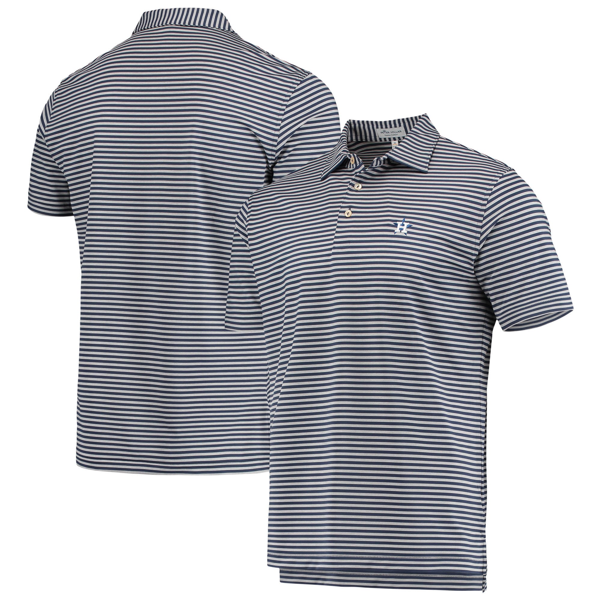 Men's Peter Millar Navy Houston Astros Mills Stripe Polo