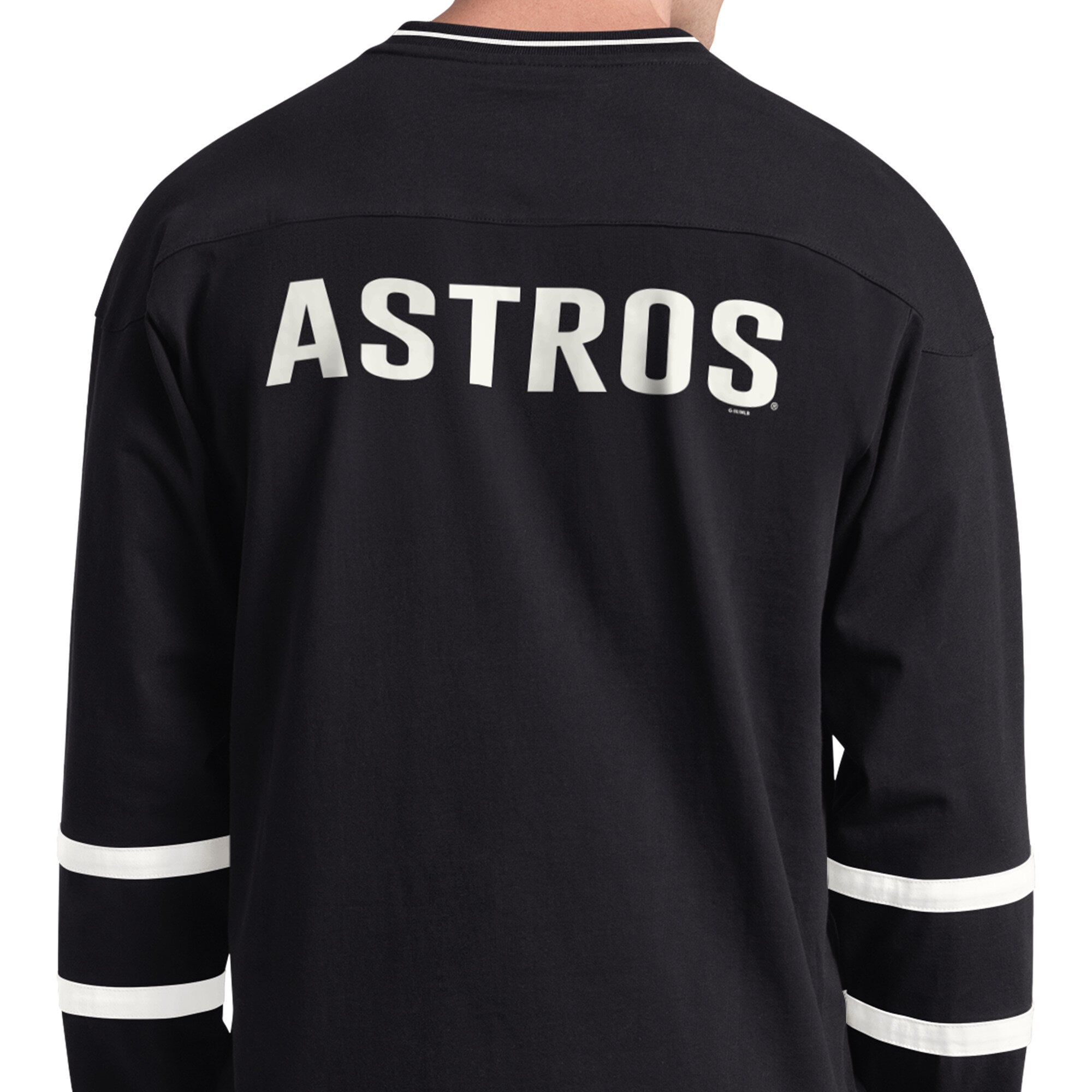 T-shirt à manches longues et col en V Starter Black Houston Astros pour homme