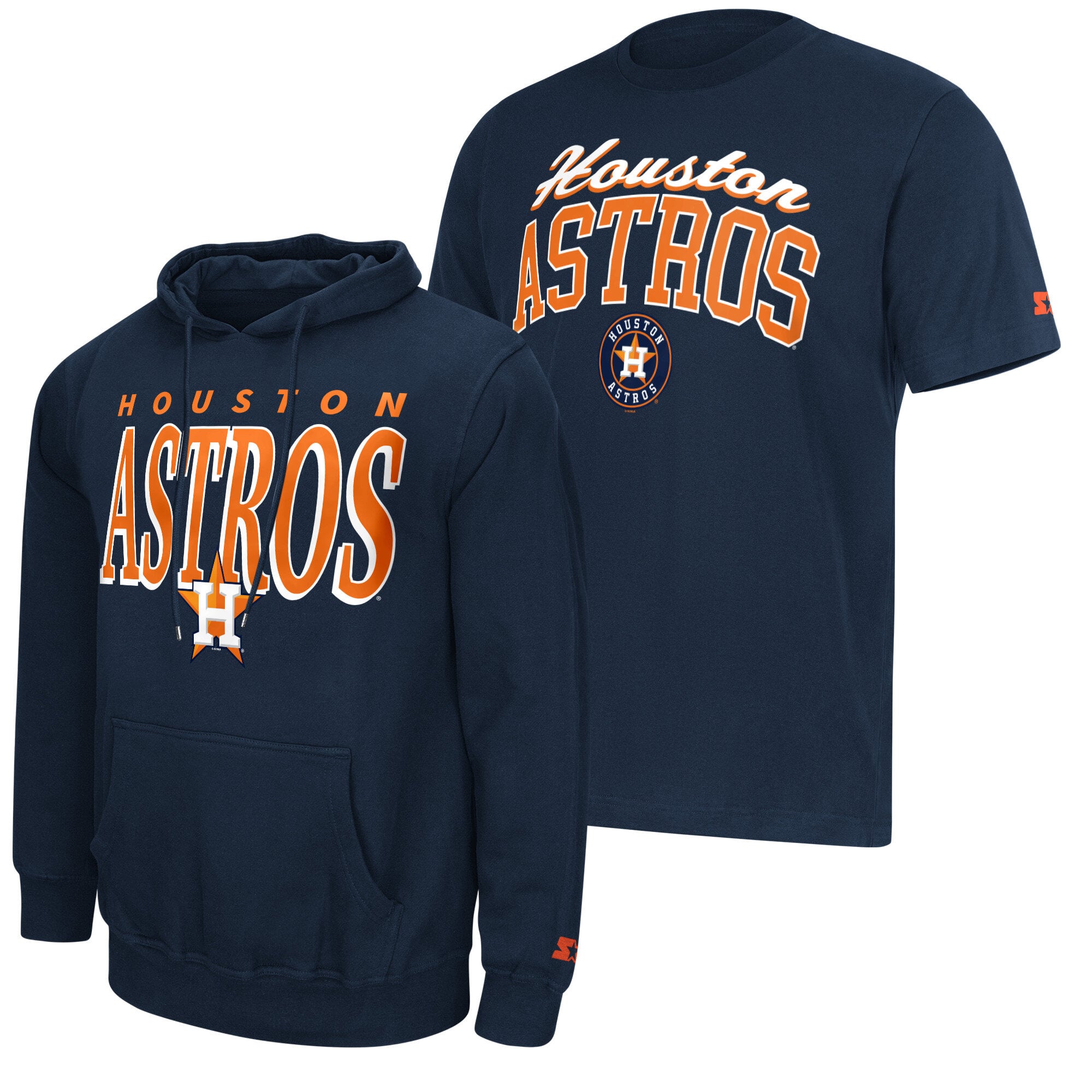 Ensemble sweat à capuche et t-shirt Starter bleu marine avec logo des Houston Astros pour homme