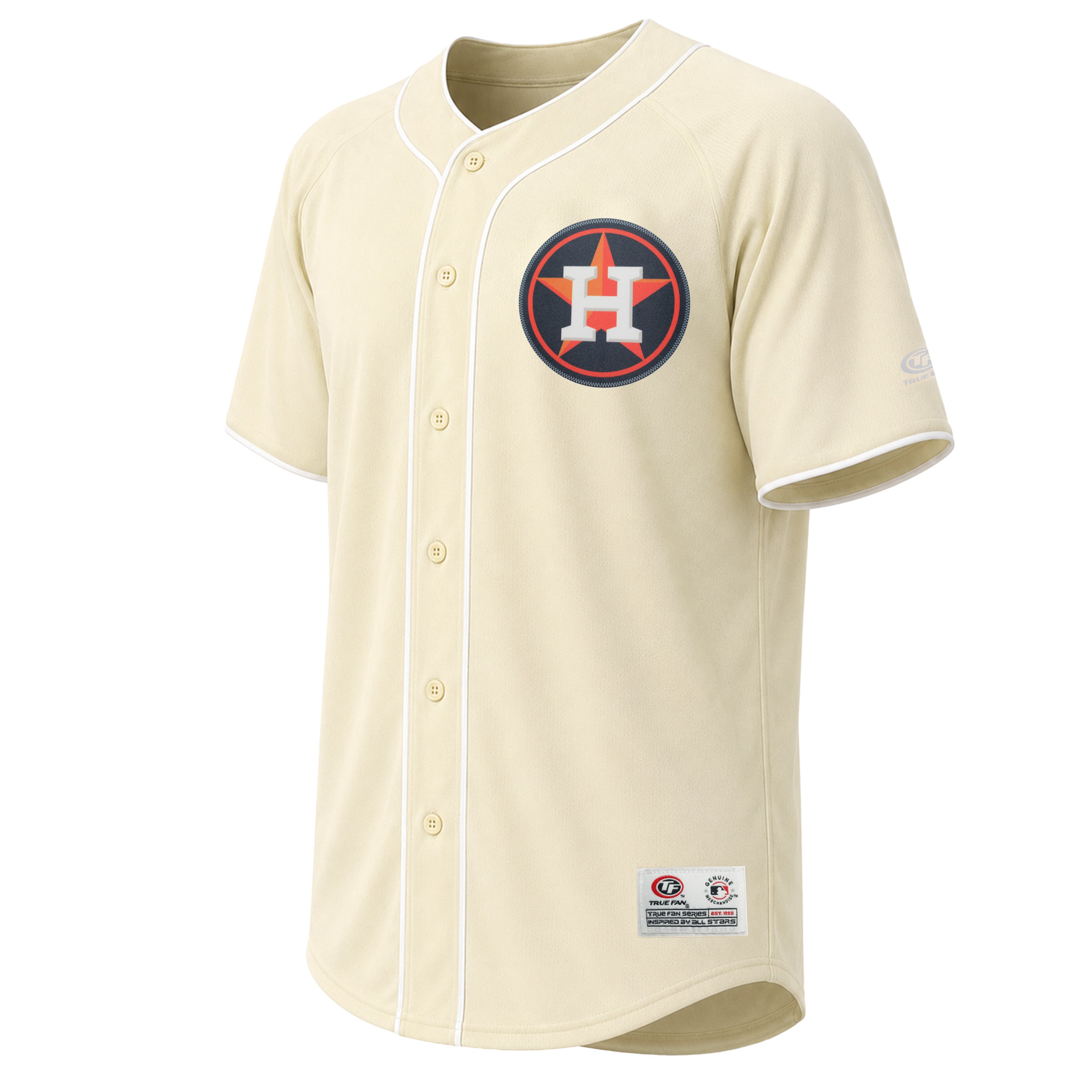 Men's Stitches Cream Houston Astros Fashion Jersey