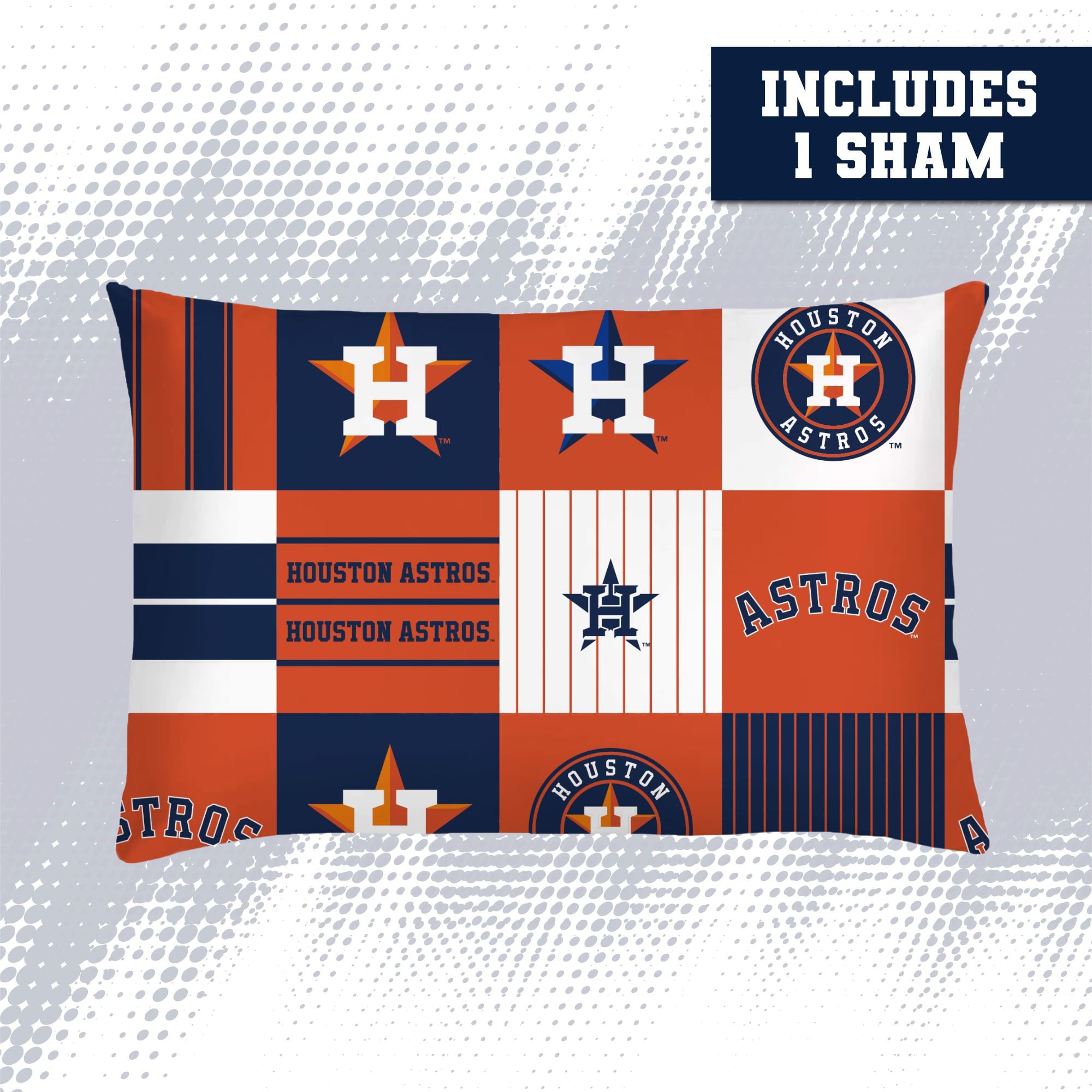 Ensemble de literie deux pièces Pegasus Houston Astros Patchwork Plaid Twin/Twin XL