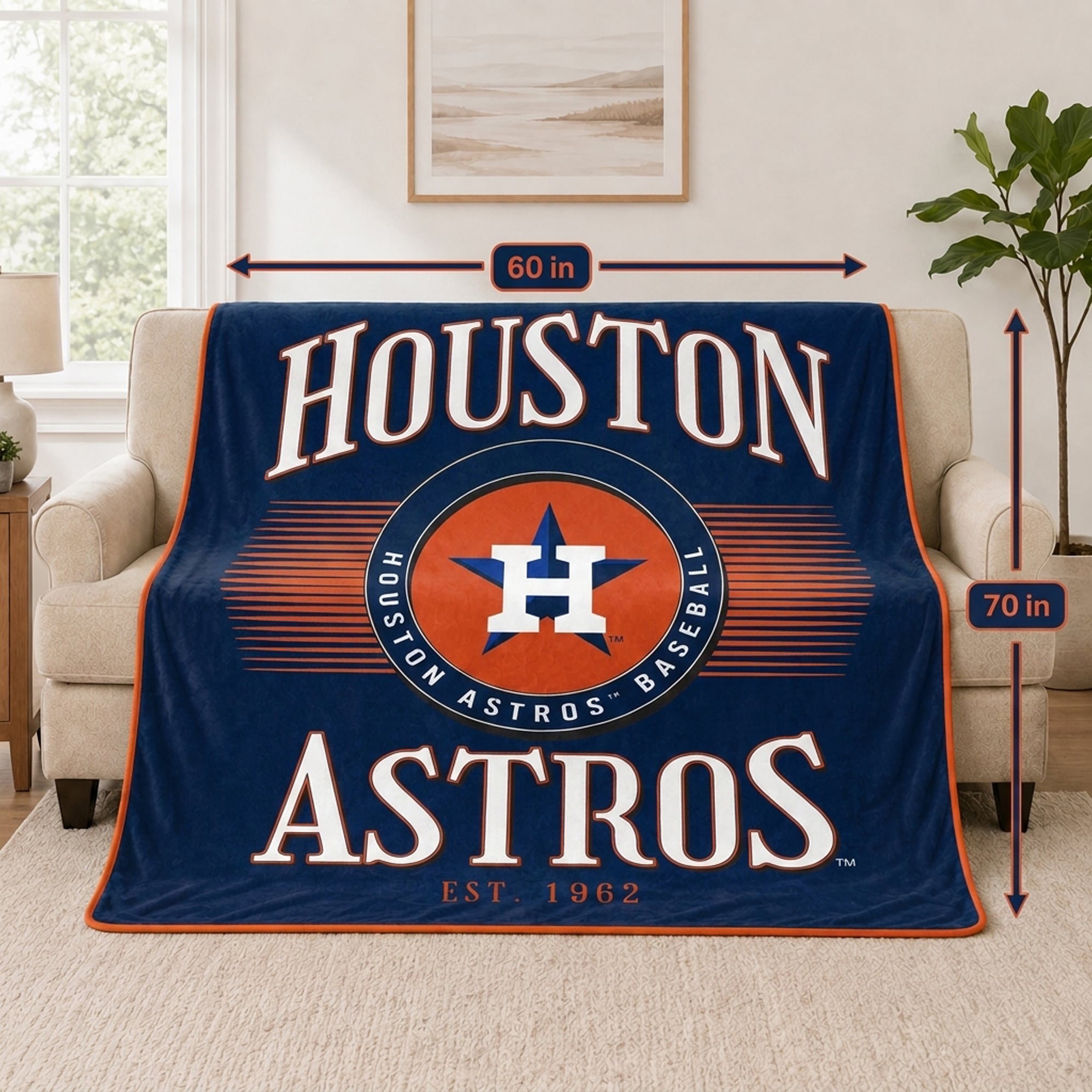 Couverture Pegasus Houston Astros Spotlight Arch 60" x 70" ultra douce