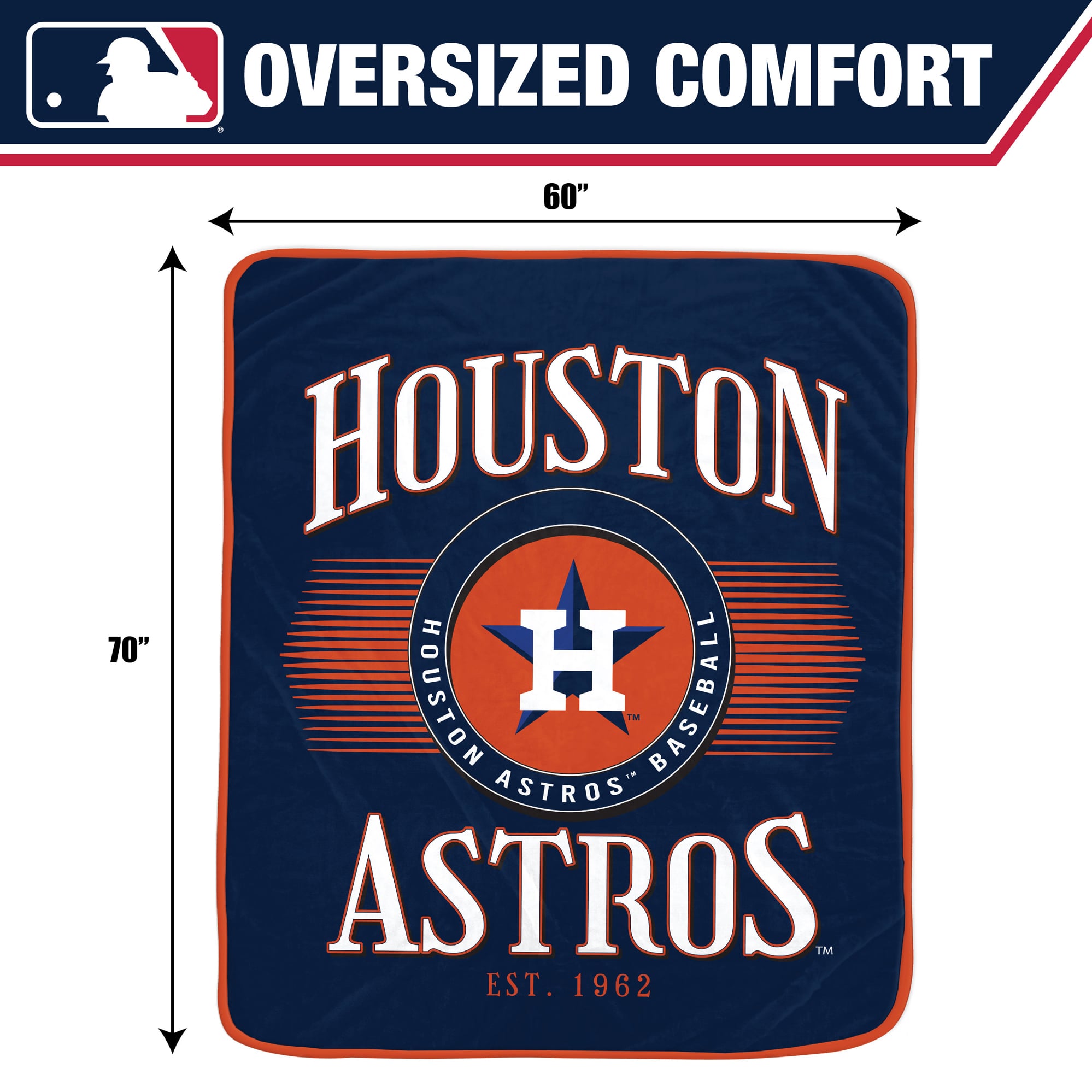 Couverture Pegasus Houston Astros Spotlight Arch 60" x 70" ultra douce