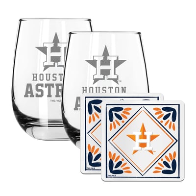 Houston Astros The Memory Company 15oz. Stemless Wine Glass & Coaster Set