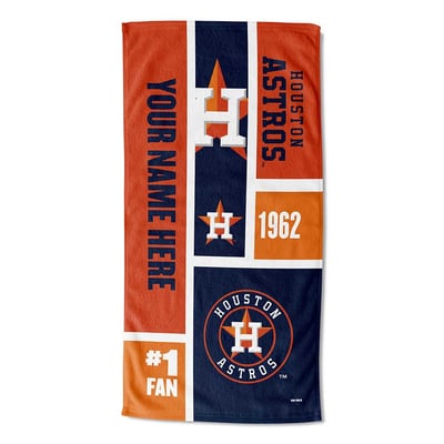Houston Astros The Northwest Group 30'' x 60'' Colorblock Personalized Beach Towel