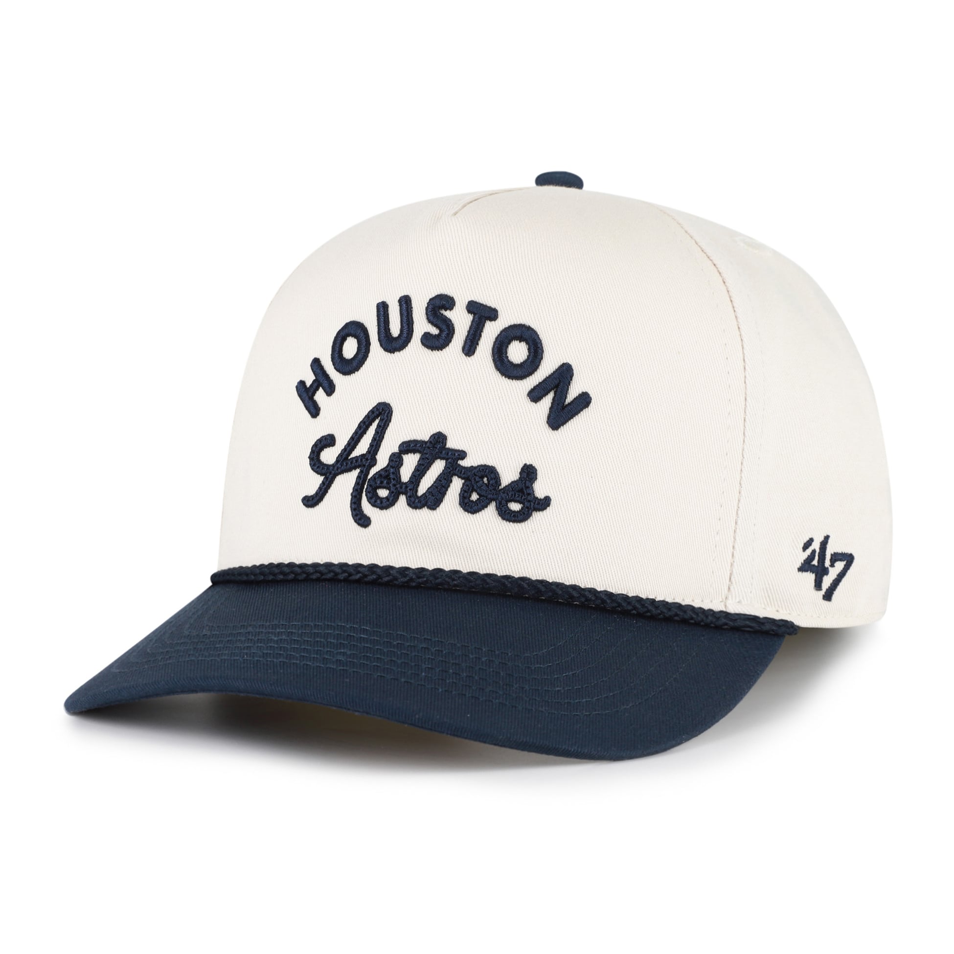 Unisex '47 Natural/Navy Houston Astros Rope Script Hitch Adjustable Hat