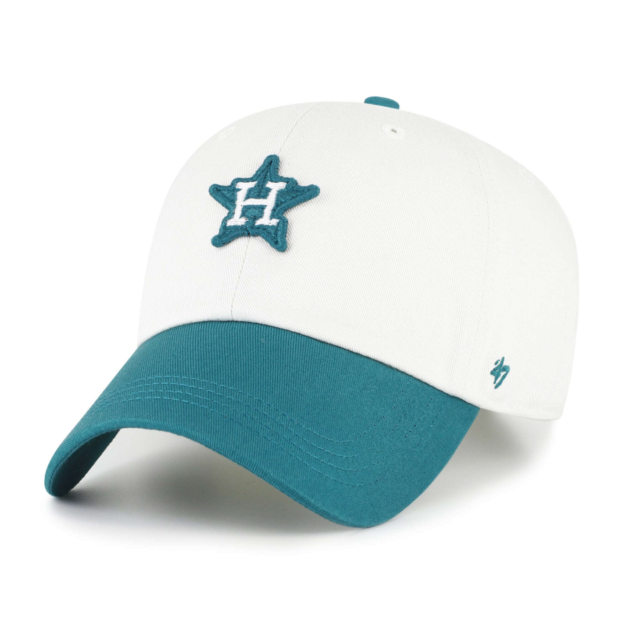 Casquette unisexe '47 blanche/turquoise Houston Astros, style contemporain et épuré, ajustable
