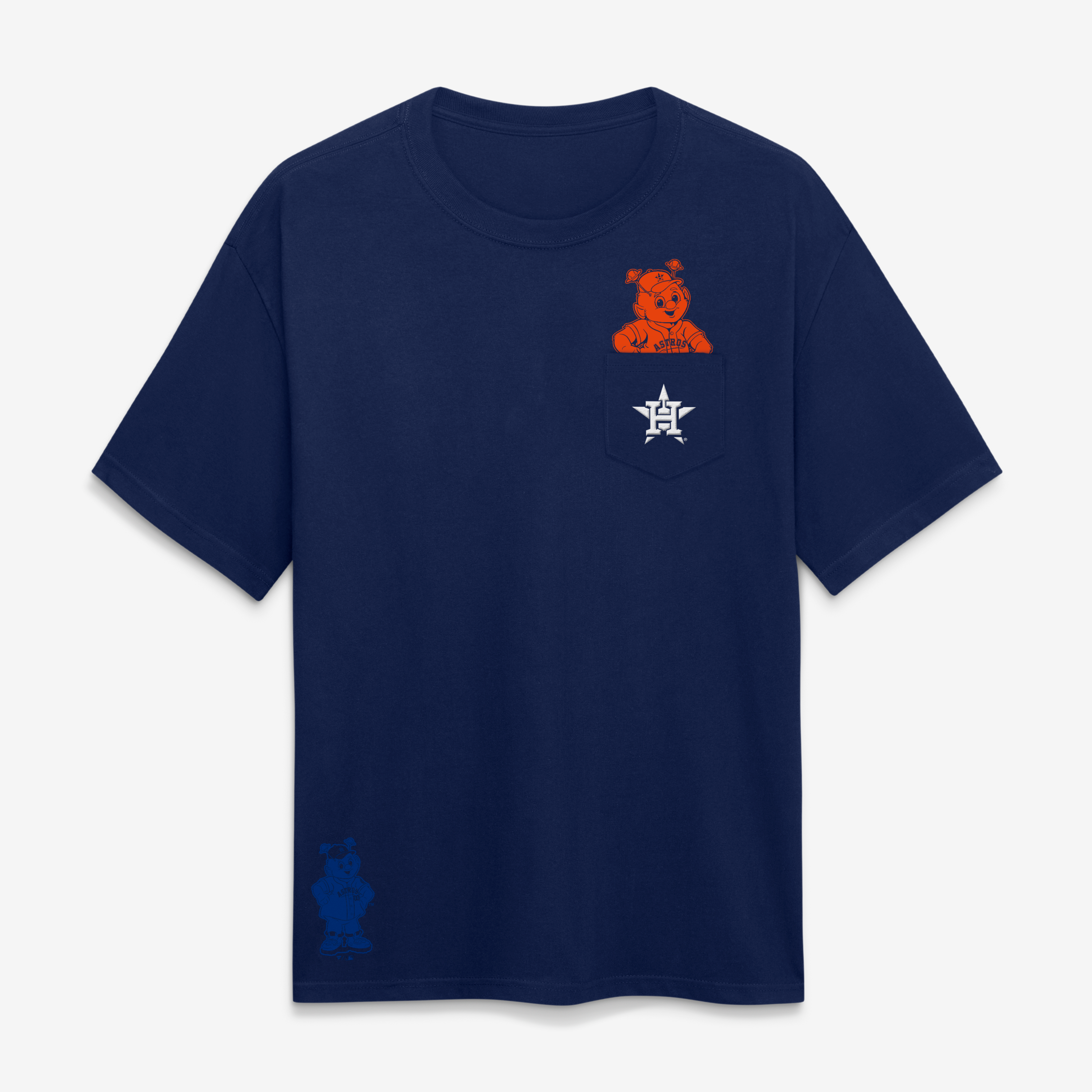 T-shirt unisexe Fanatics Houston Astros bleu marine avec mascotte de poche