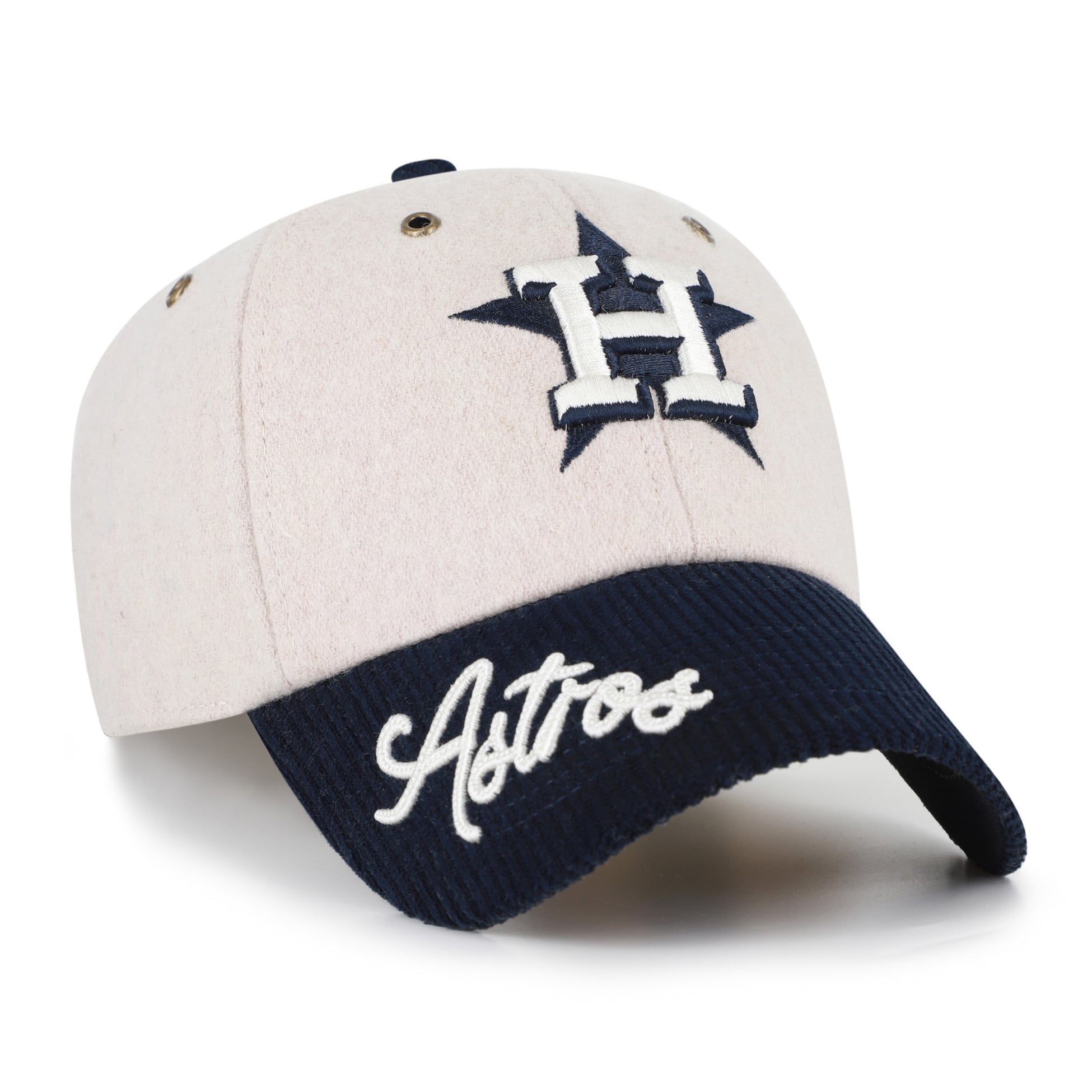 Casquette ajustable pour femme « 47 Natural/Navy Houston Astros Rope Script Clean Up »