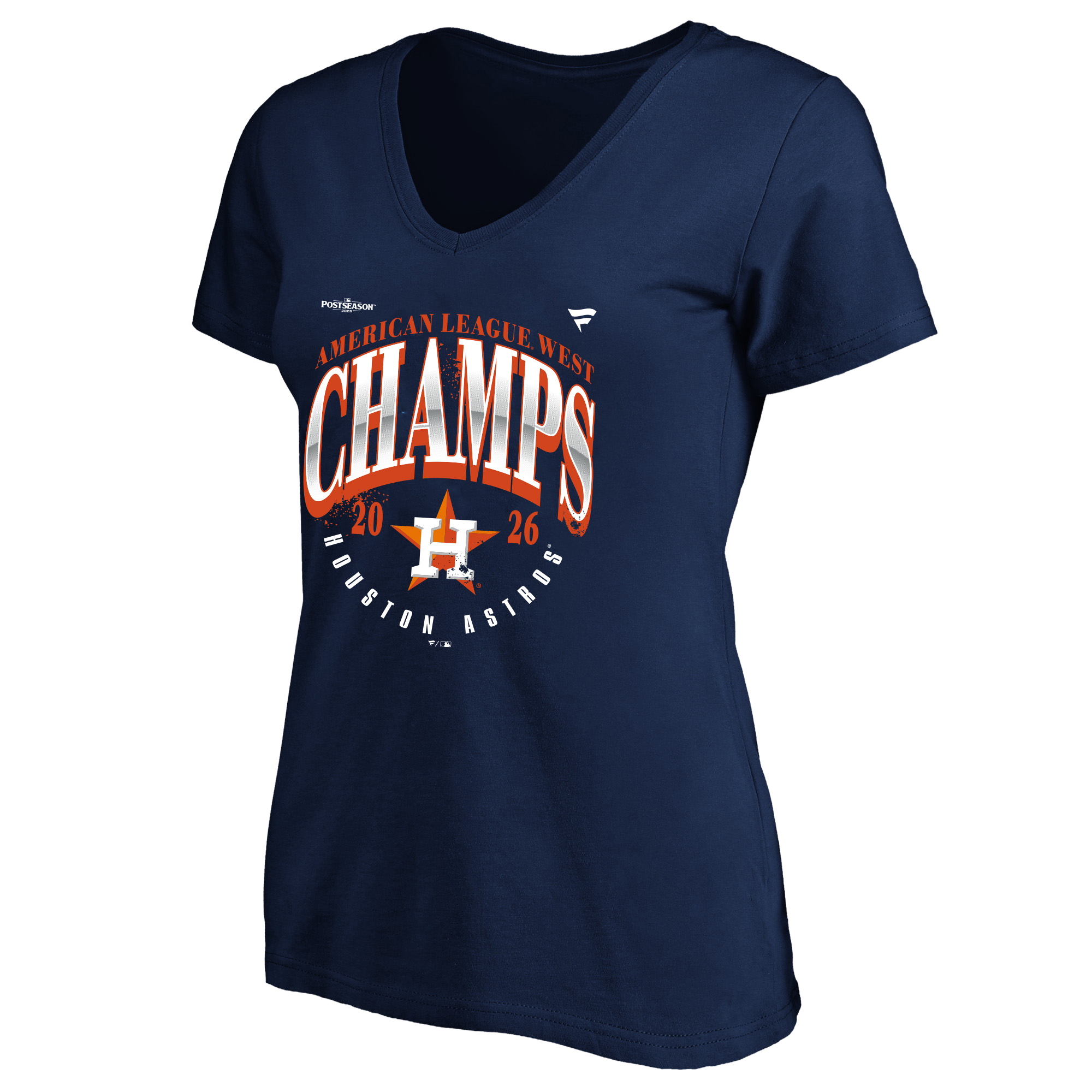 T-shirt à col en V grande taille Fanatics Navy Houston Astros Champions de la division Ouest l'AL 2026