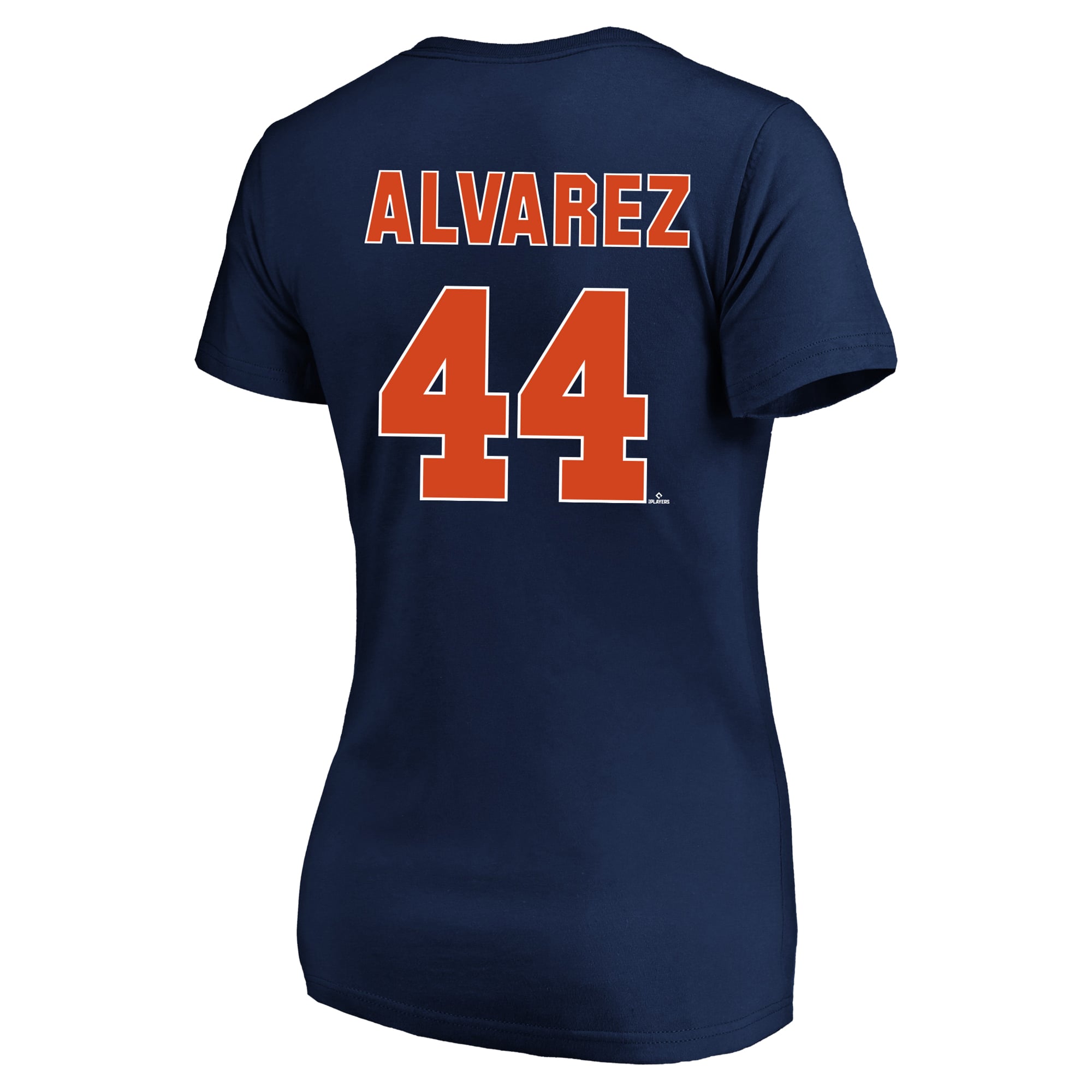 T-shirt à col en V Fanatics Yordan Alvarez bleu marine Houston Astros pour femmes, grande taille, nom et numéro