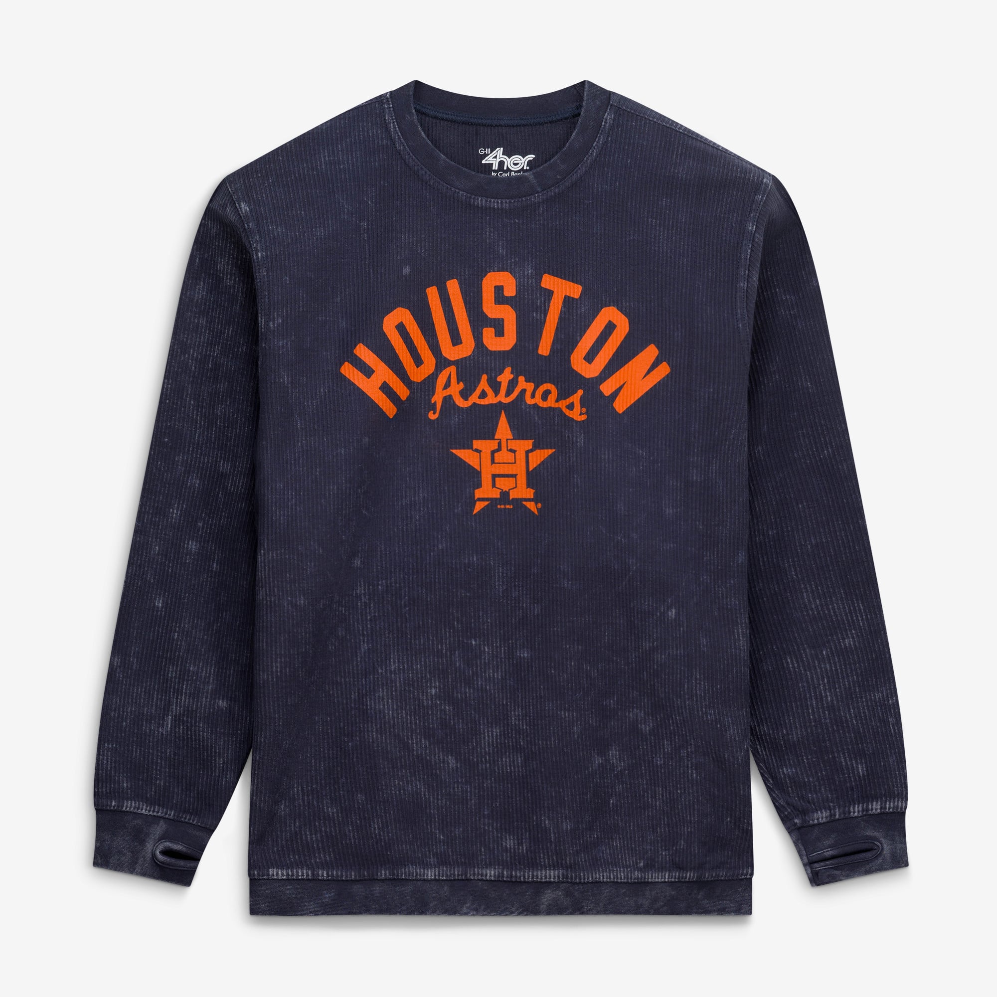 Women's G-III 4Her by Carl Banks Navy Houston Astros Comfy Cord Pullover Sweatshirt