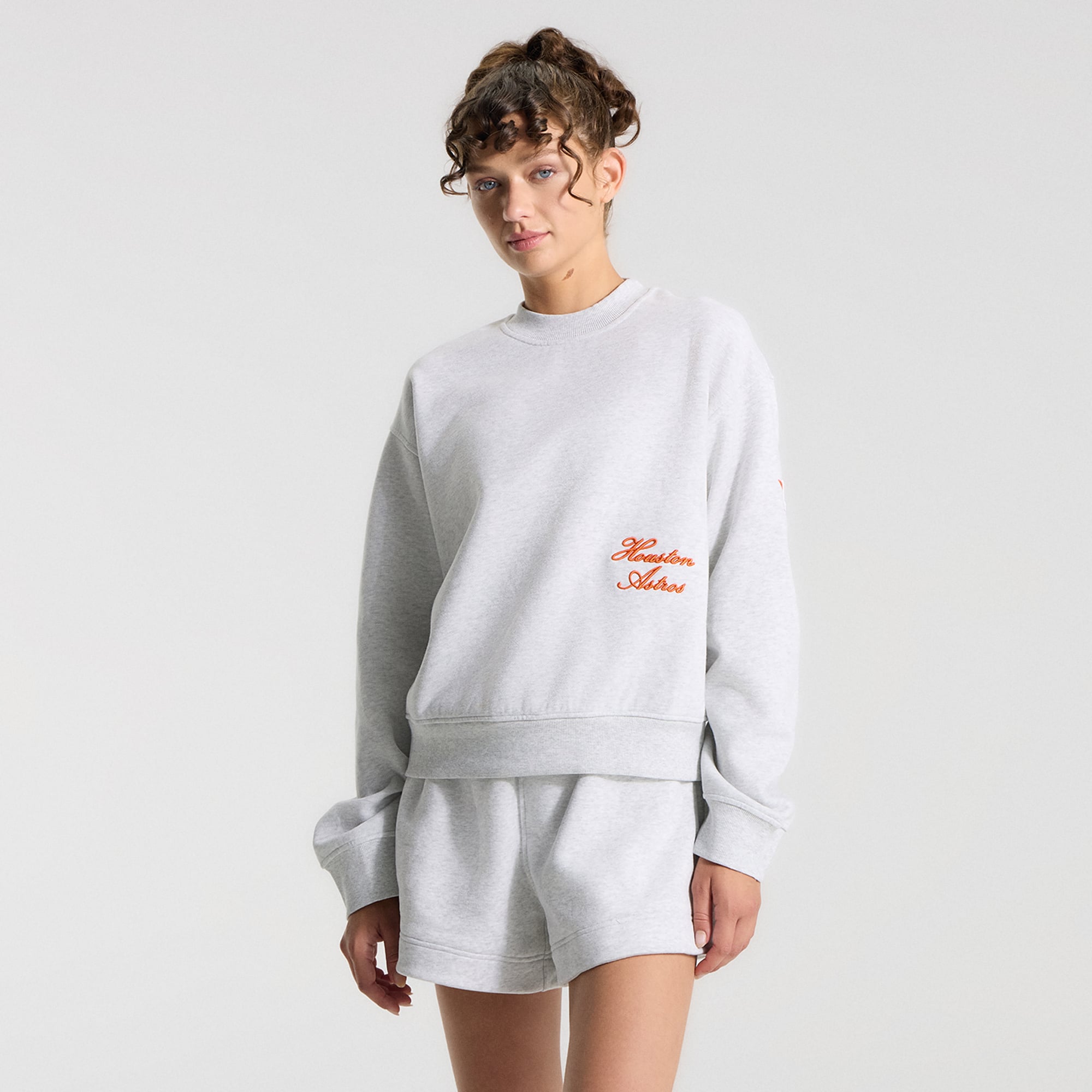 Sweat-shirt oversize Steady State pour femme, gris chiné, Houston Astros