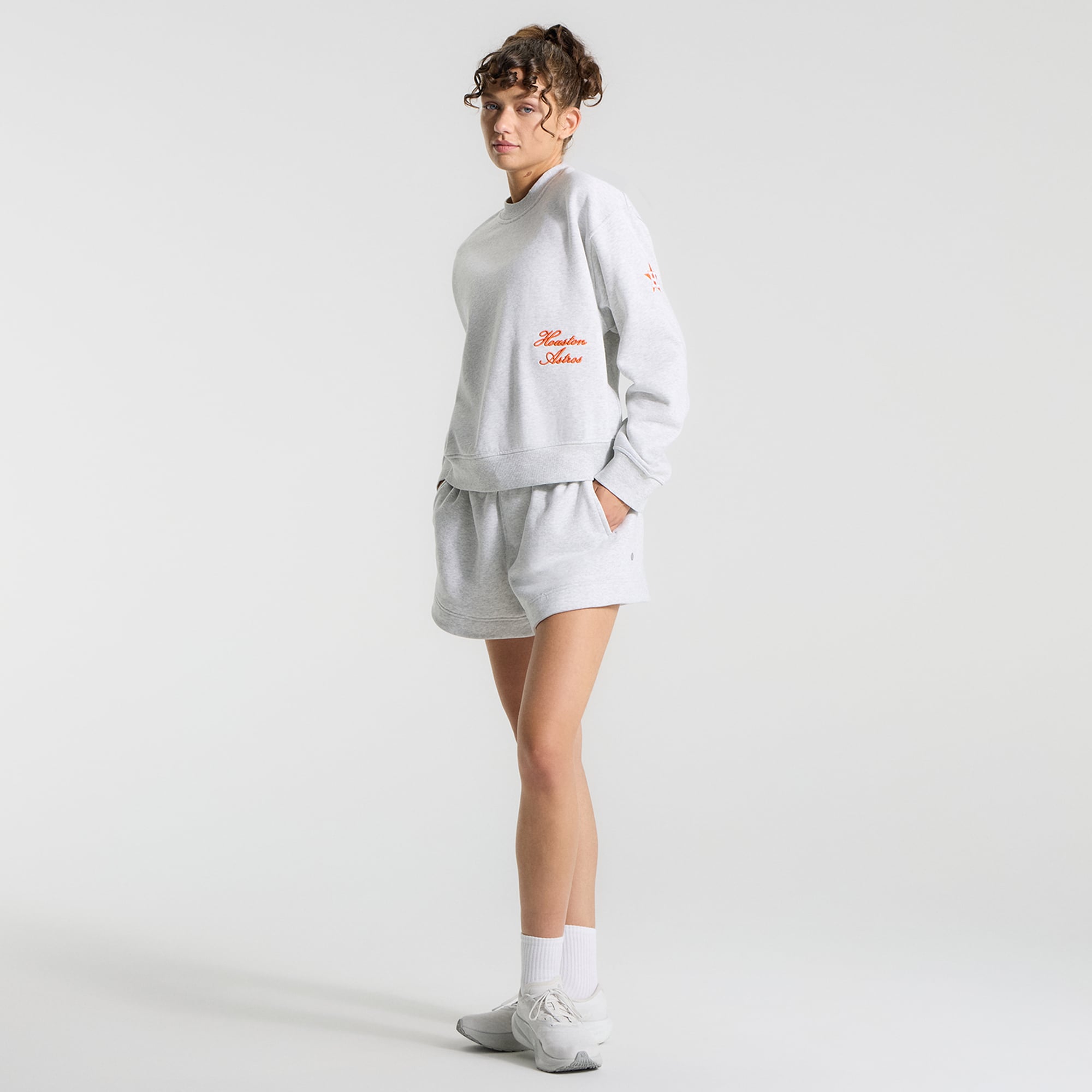 Sweat-shirt oversize Steady State pour femme, gris chiné, Houston Astros