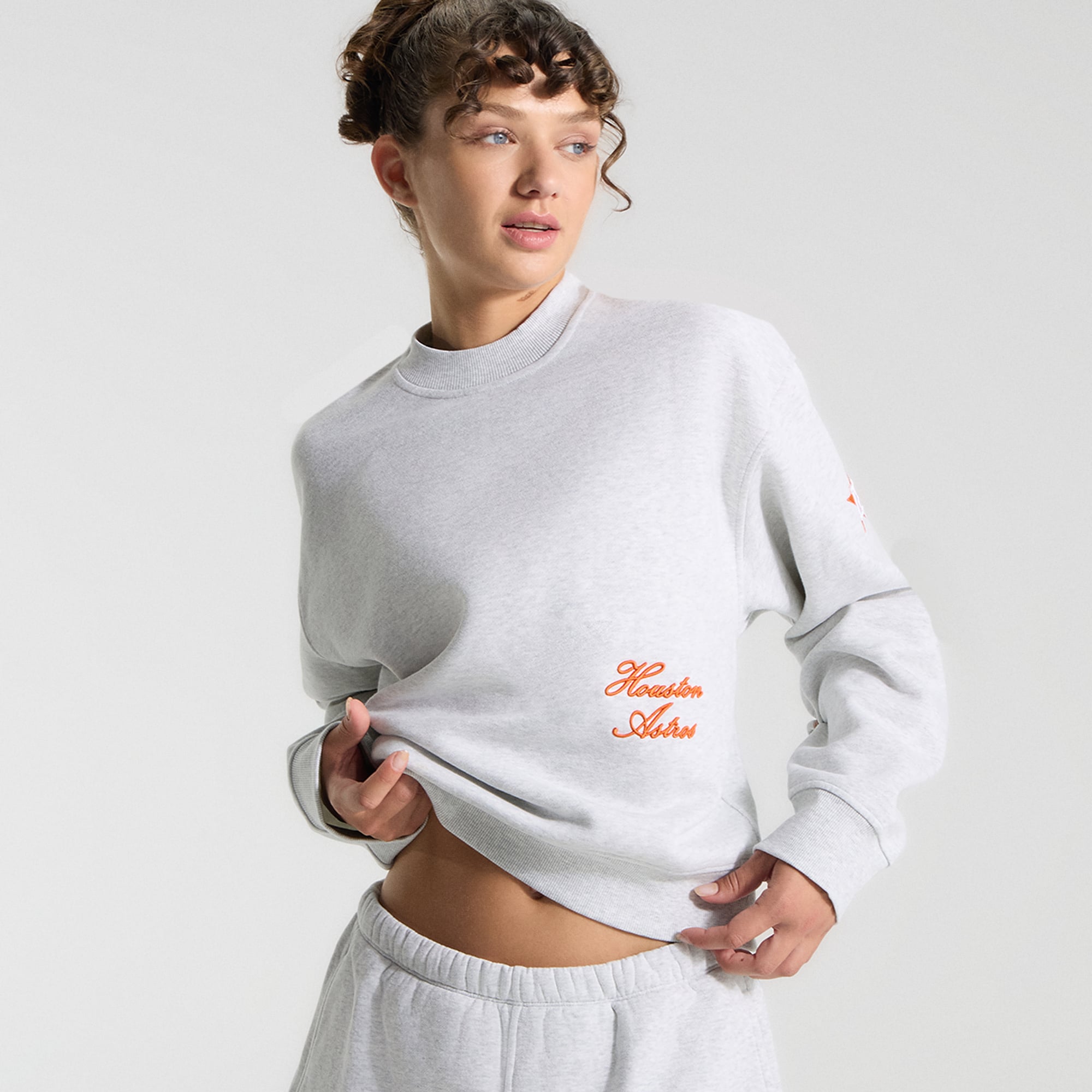 Sweat-shirt oversize Steady State pour femme, gris chiné, Houston Astros