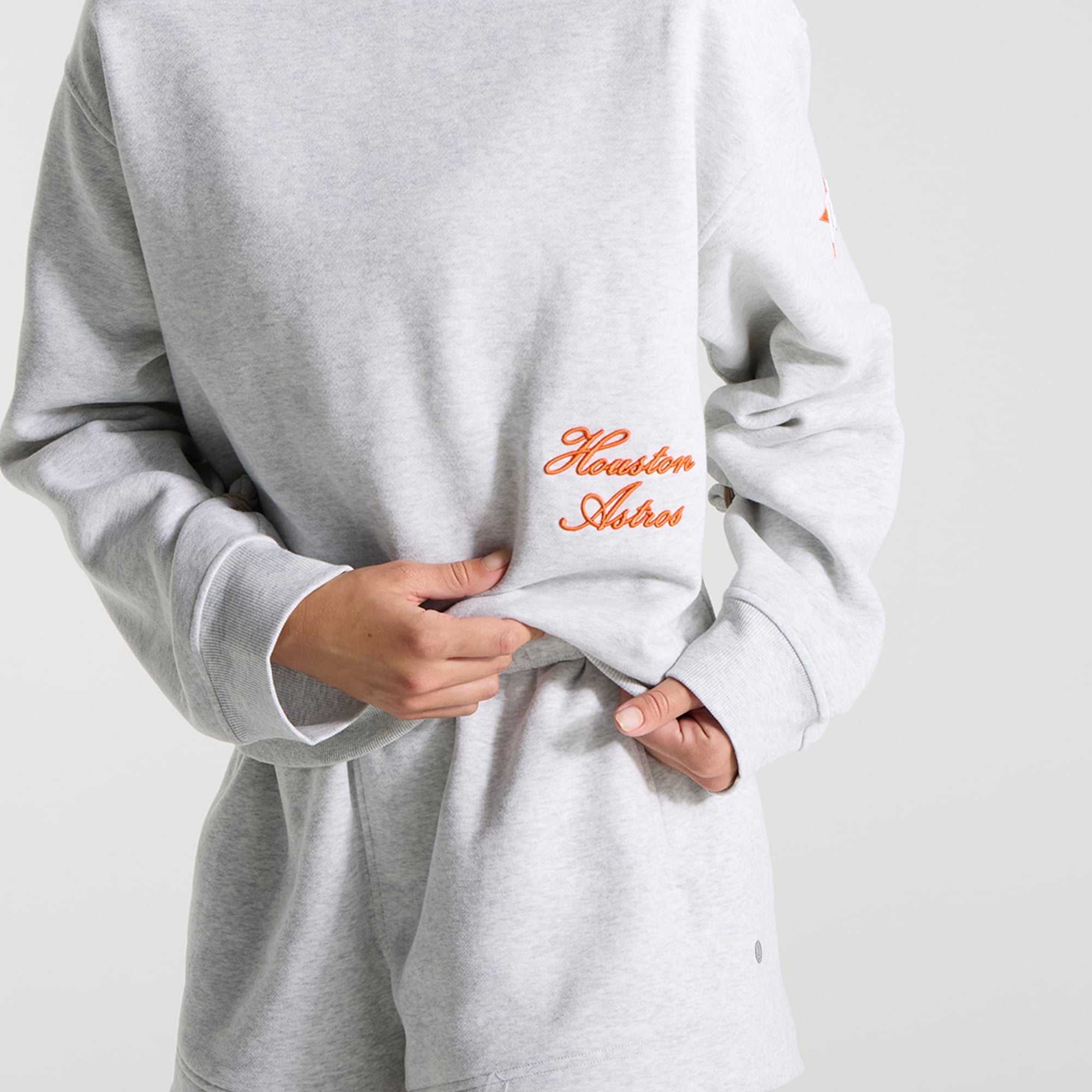 Sweat-shirt oversize Steady State pour femme, gris chiné, Houston Astros