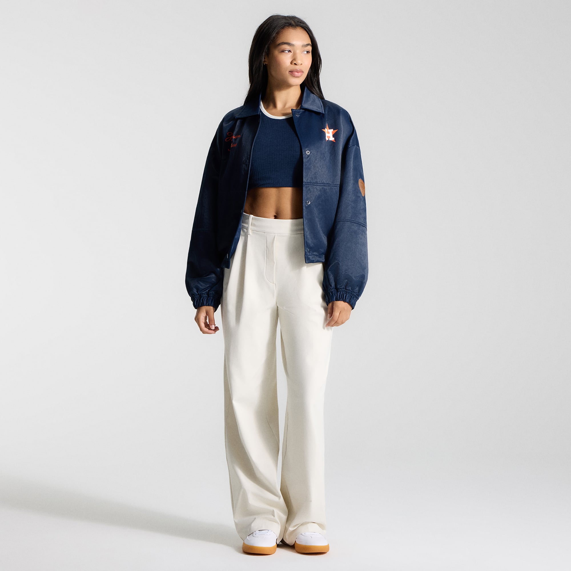 Veste d'entraîneur des Astros de Houston, bleu marine, lululemon, pour femmes