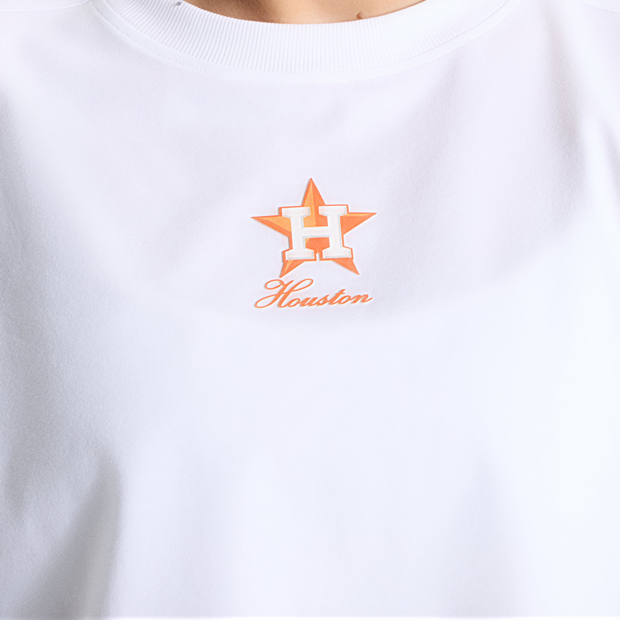 Women's lululemon White Houston Astros All Yours Organic Cotton Cropped T-Shirt