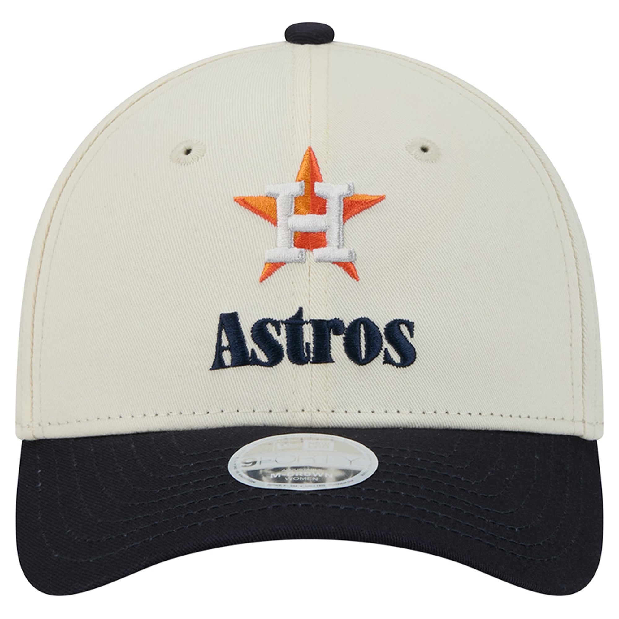 Women's New Era Cream/Navy Houston Astros Primary 9FORTY M-Crown Adjustable Hat