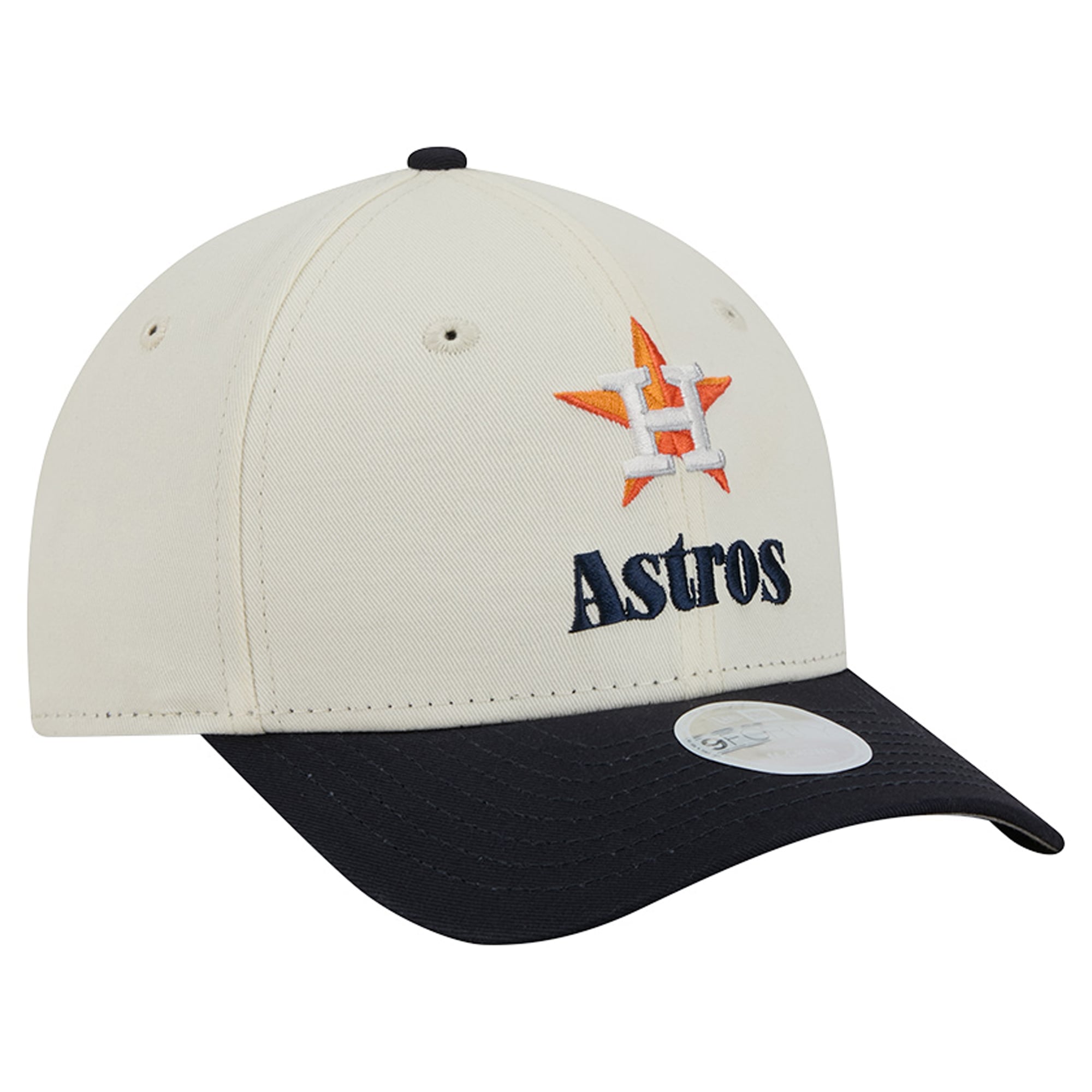 Women's New Era Cream/Navy Houston Astros Primary 9FORTY M-Crown Adjustable Hat