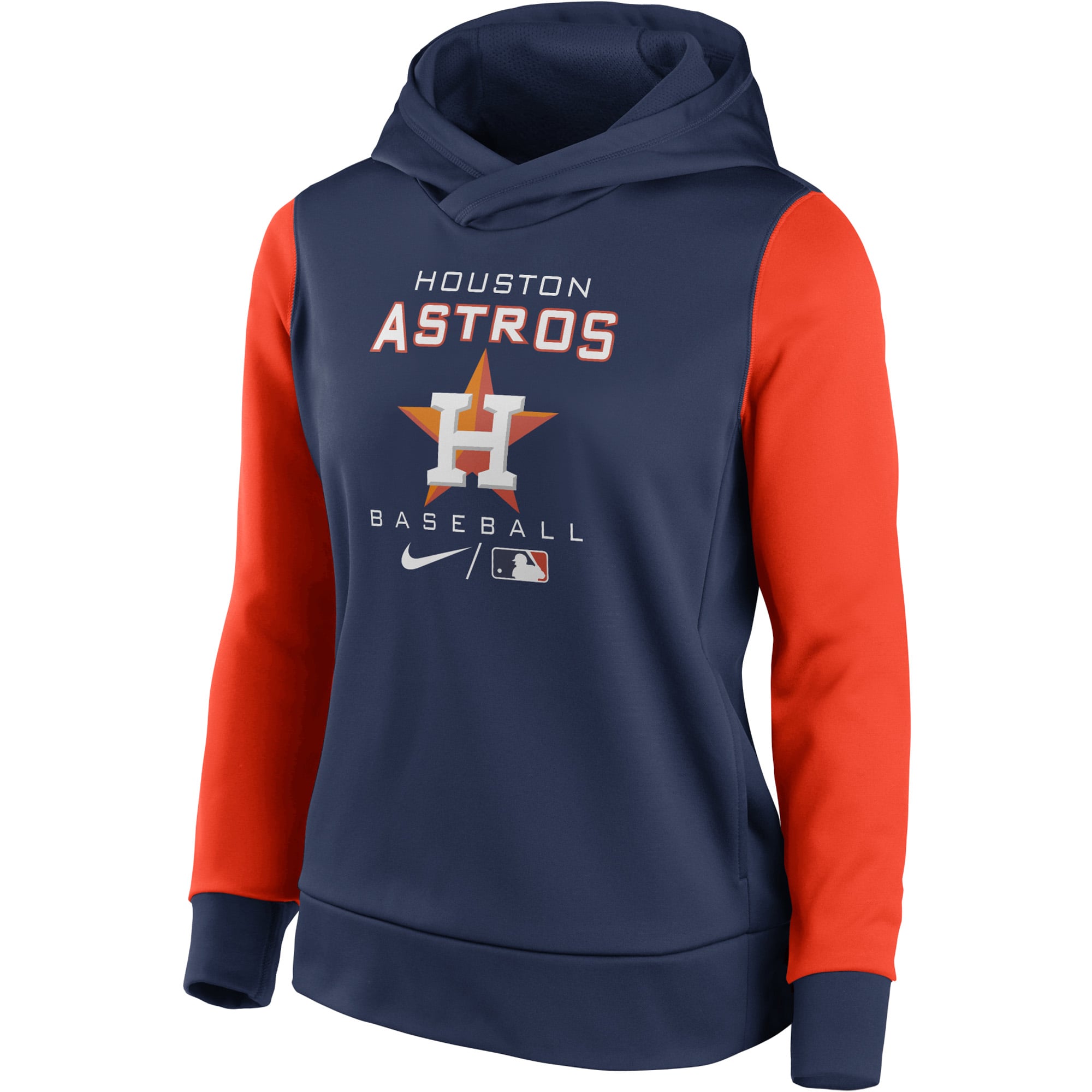 Sweat à capuche Nike Houston Astros Authentic Collection bleu marine/orange pour femme