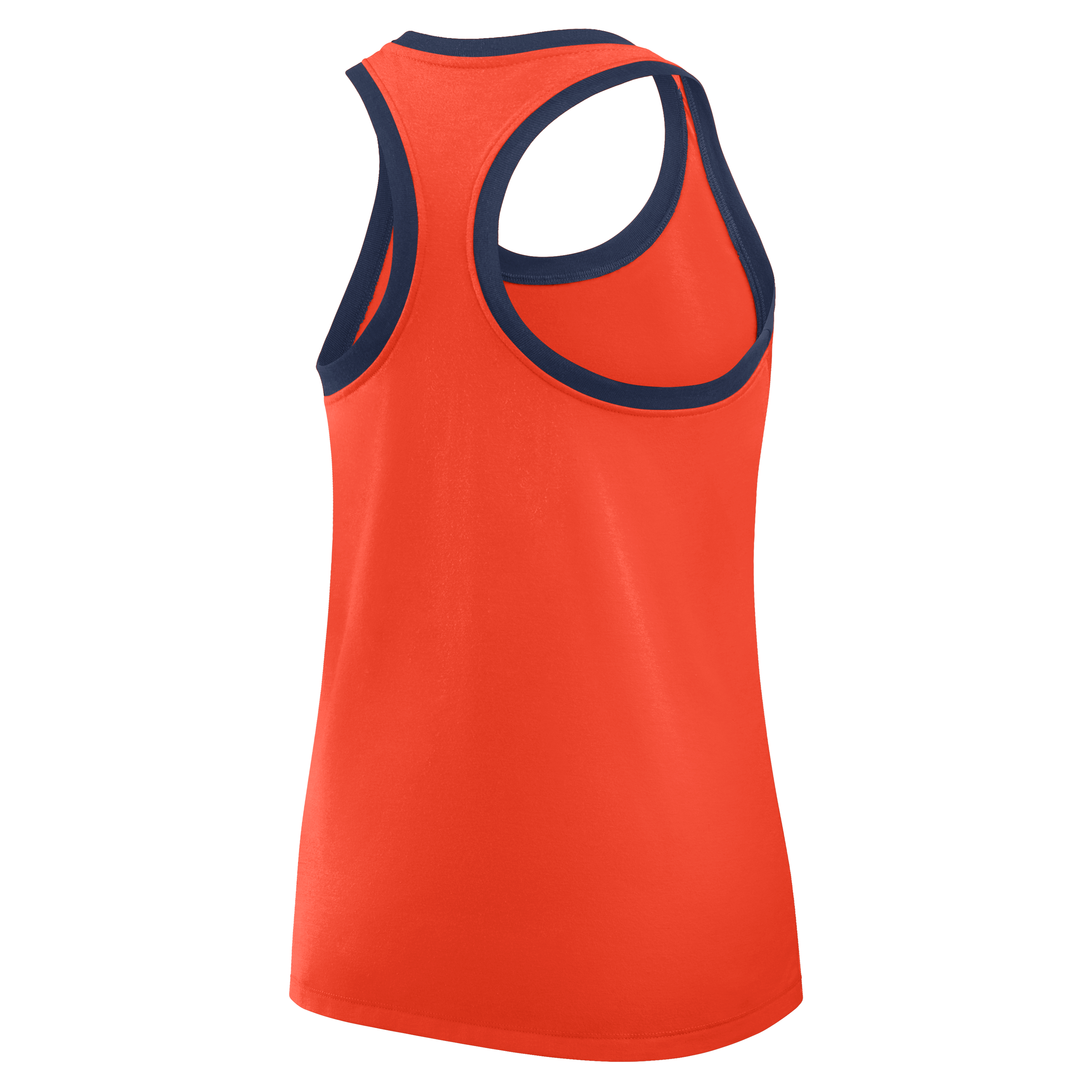 Débardeur Nike Houston Astros orange pour femme, en tissu Dri-FIT à dos nageur.